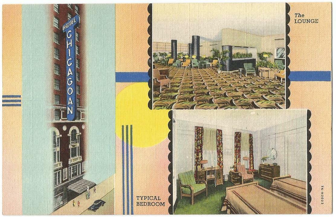 Chicago Illinois IL ~ Hotel Chicagoan 67 W. Madison Street Multi-view 1940\'s