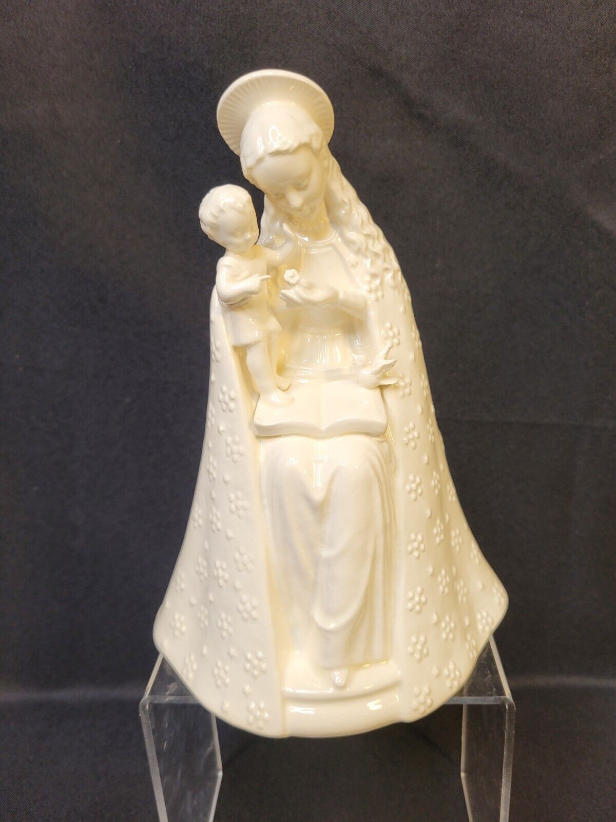 Goebel MJ Hummel Figurine Flower Madonna and Child Jesus 10/1 White Ivory VGC