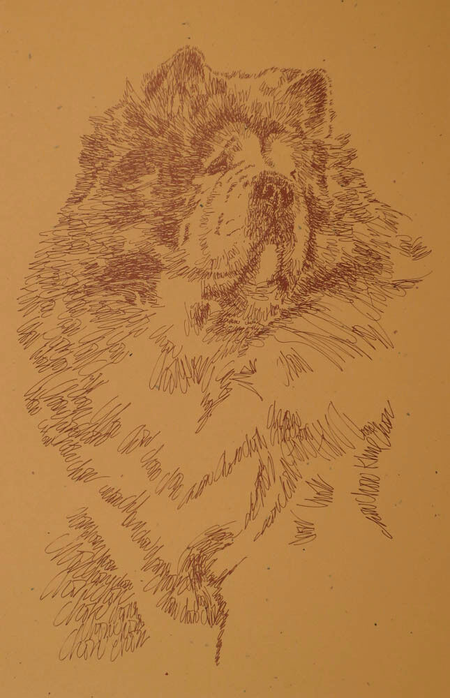 Chow Chow Dog Breed Art Lithograph #33 Kline will add your dogs name free. GIFT