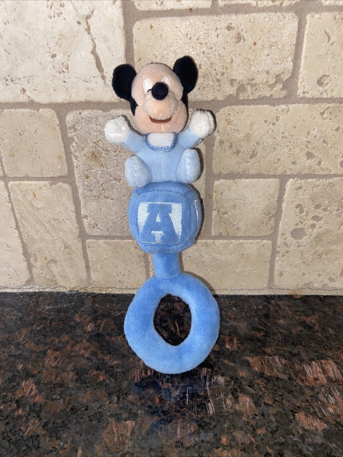 Disney Mickey Baby Rattle Disney Parks Blue Baby Mickey Mouse Rattle 8”