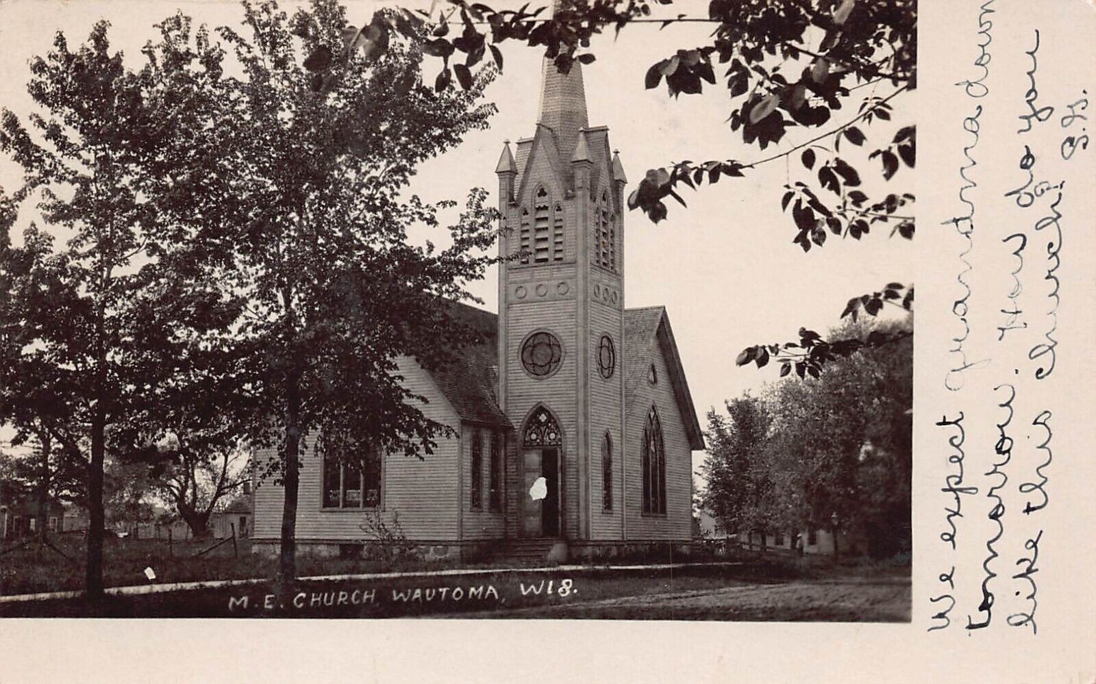 RPPC Wautoma WI Wisconsin Methodist Church Waushara Cty Photo Vtg Postcard D13
