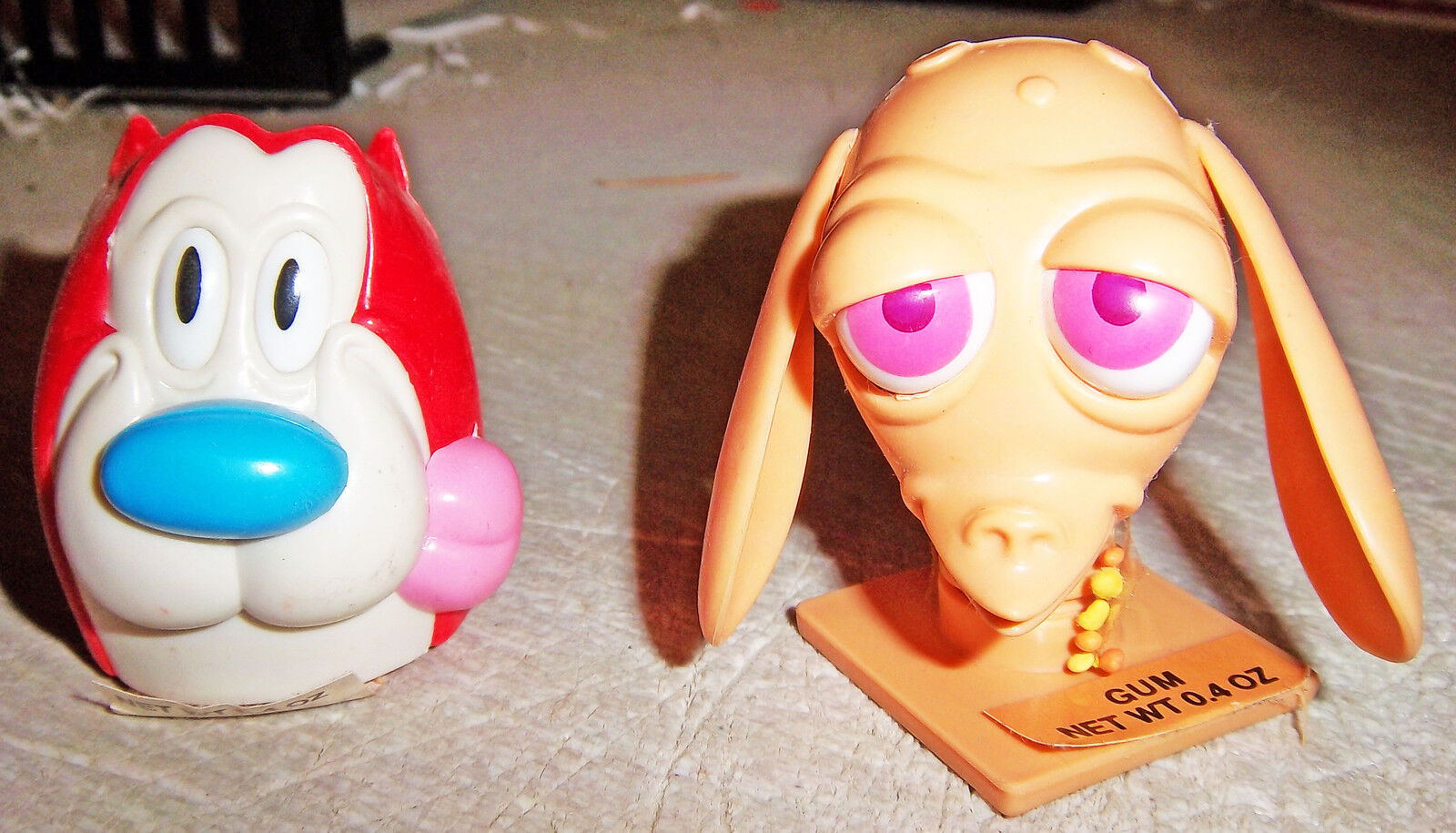  2 dif Ren & Stimpy  Topps Candy Figures approx 2 inches tall each
