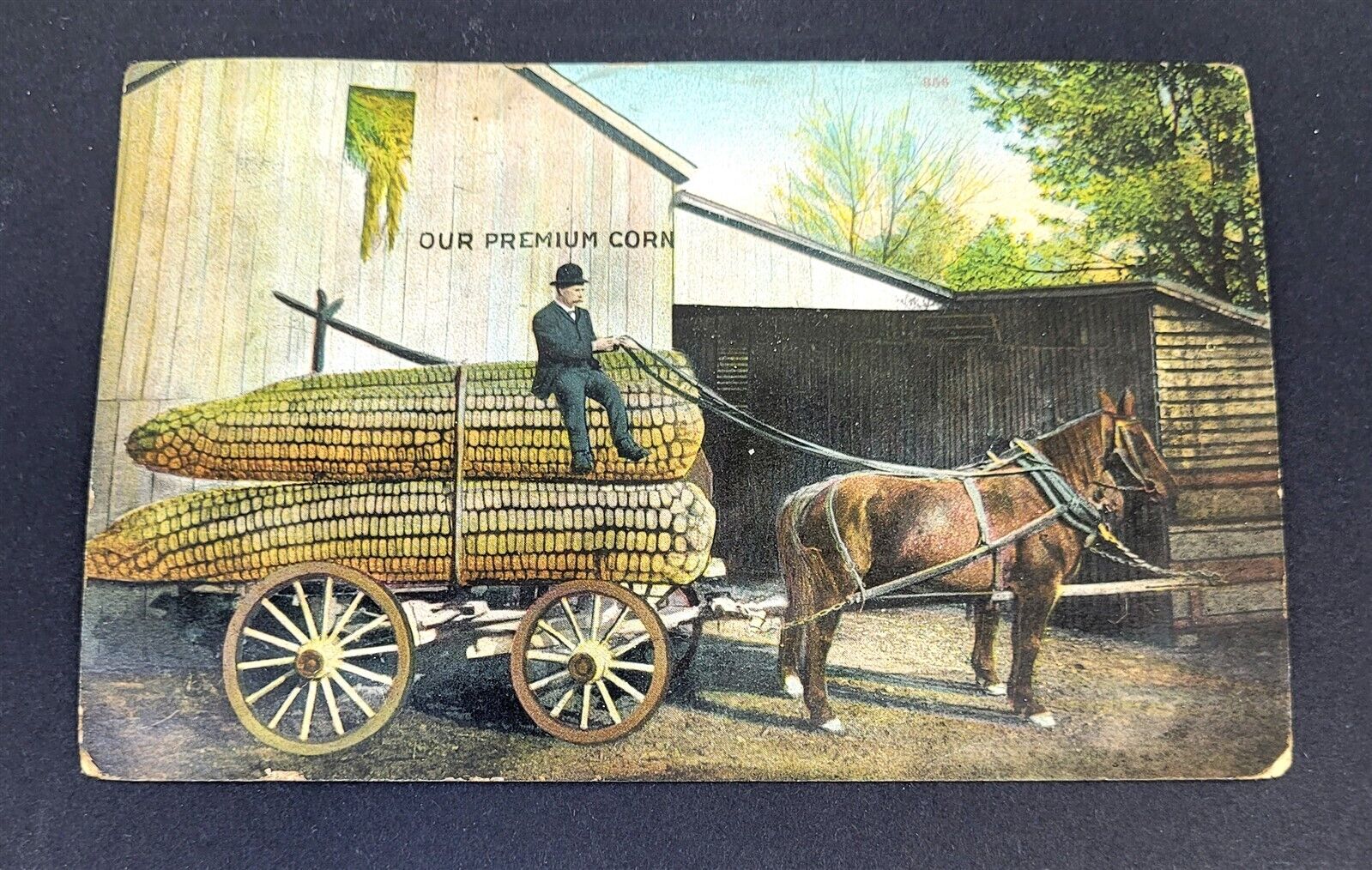 Our Premium Corn Horse Carriage Kenova West Virginia Postcard - Posted 1909~ PC5
