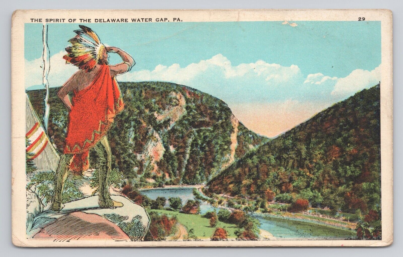Postcard The Spirit Of The Delaware Water Gap Pennsylvania c1920
