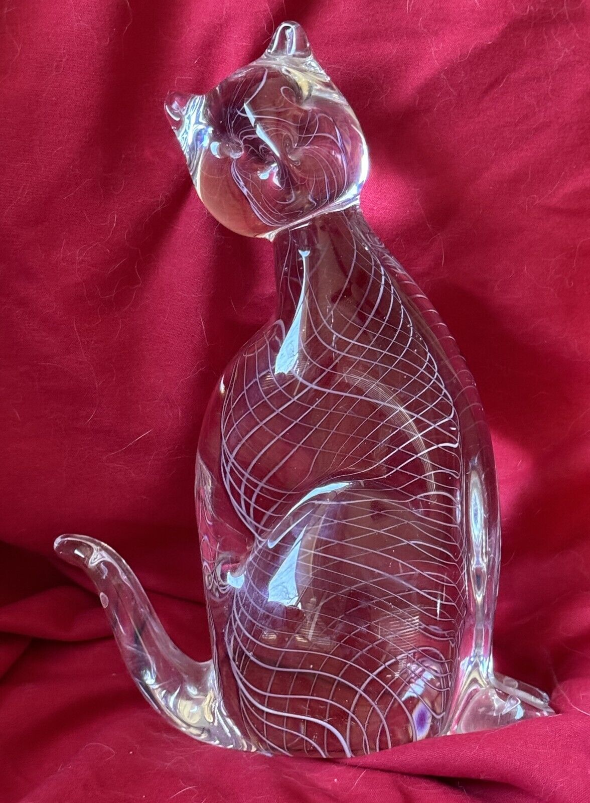 Beautiful Vintage Lenox Crystal Swirl Striped Art Glass 7\