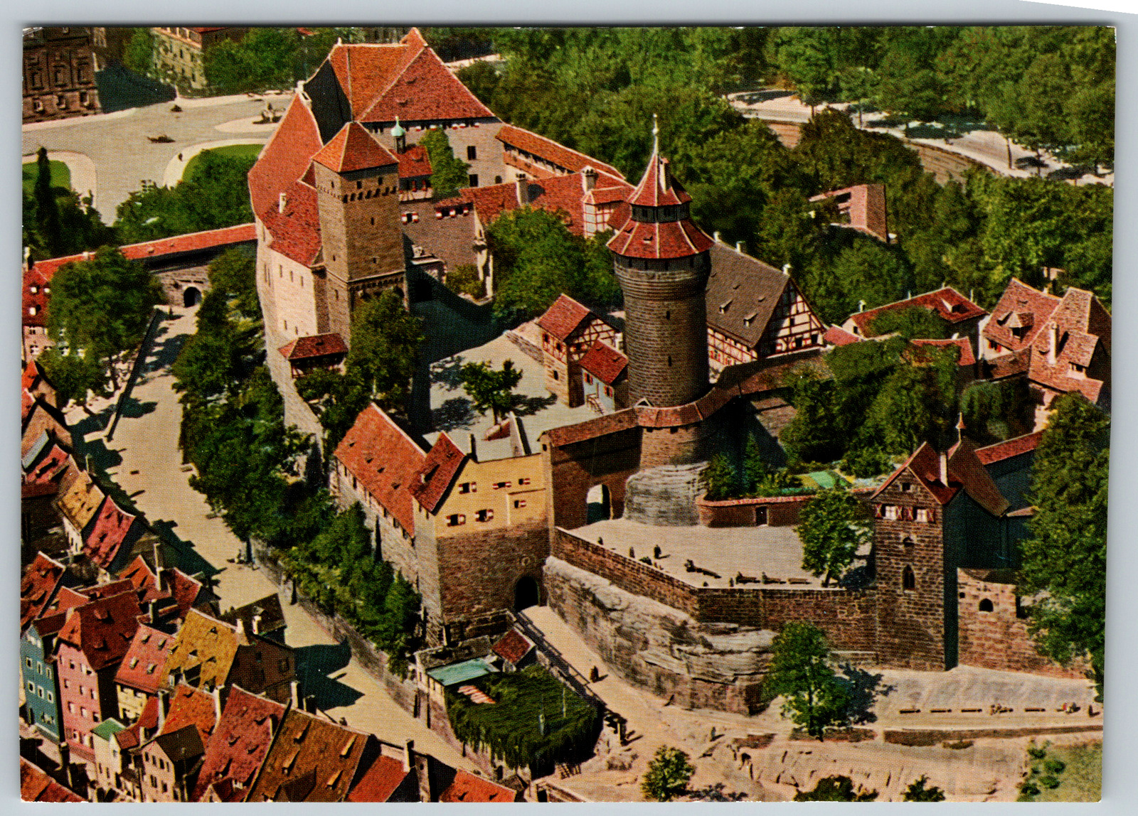 c1970s Nurnberg Castle Emperor Konrad I. Aerial View Vintage Postcard