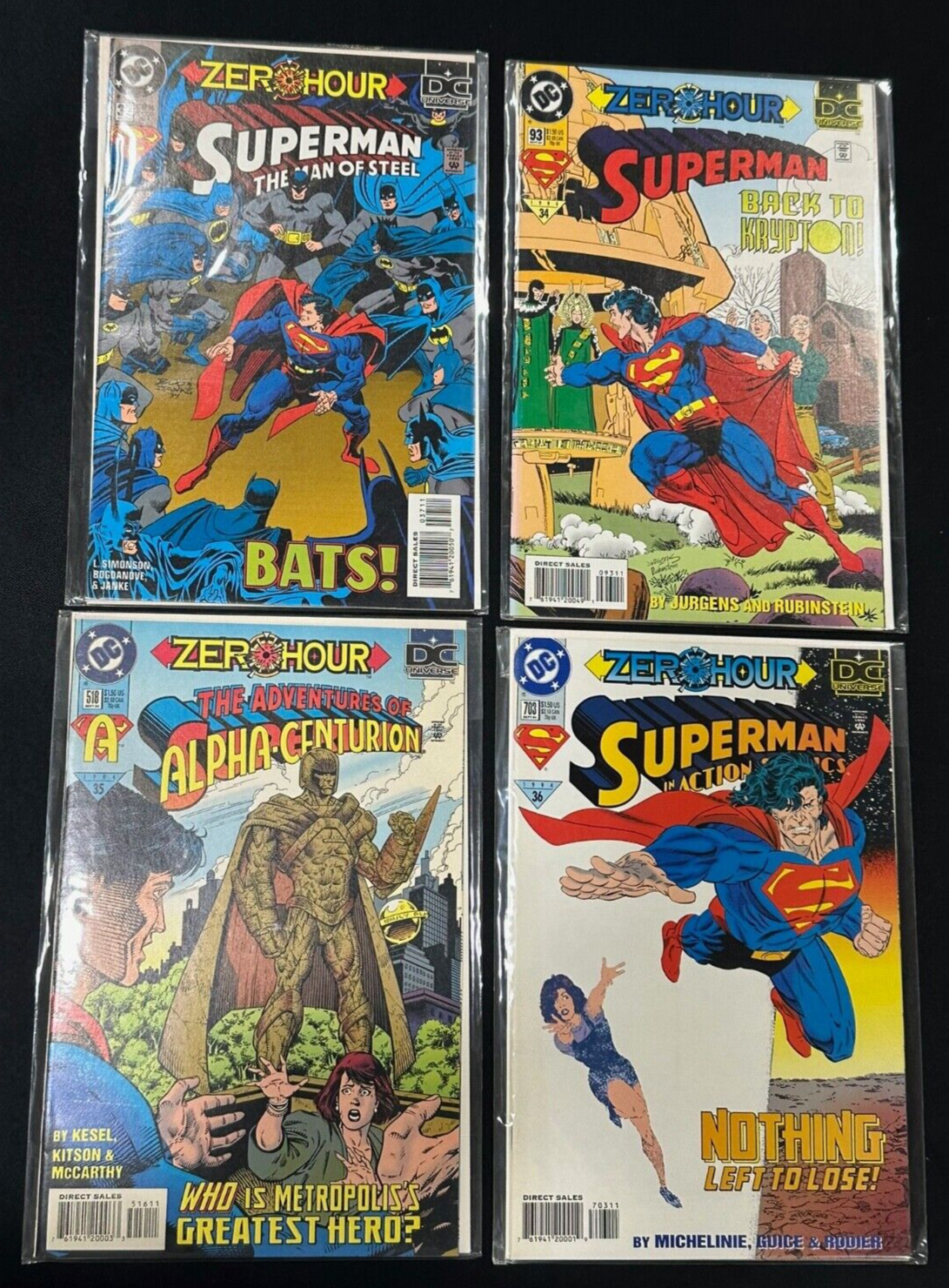 Superman: Zero Hour #33-36 - Man of Steel Action Comics 1994 Vintage DC Comics