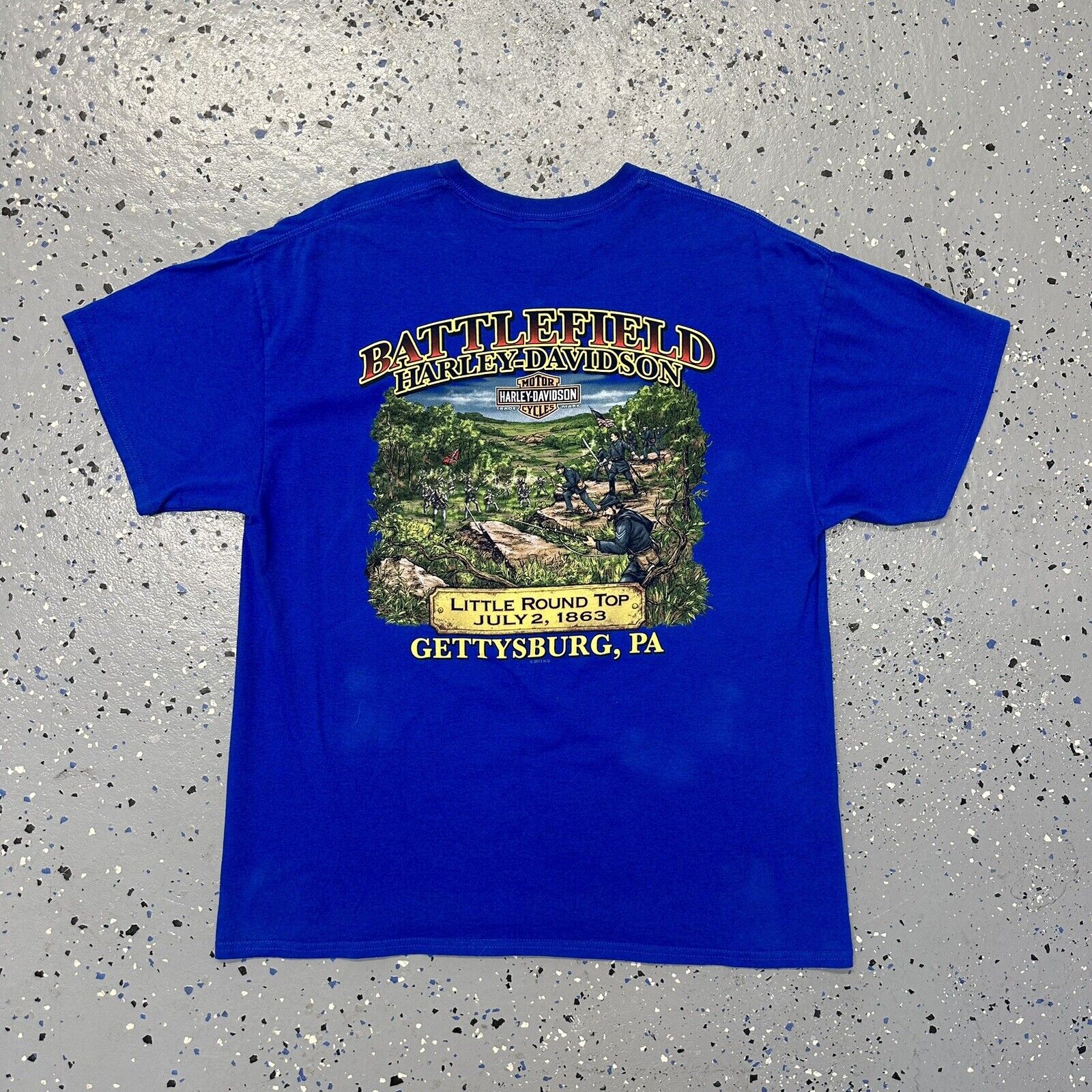 2013 Harley Davidson Gettysburg Pennsylvania War Graphic Shirt XL