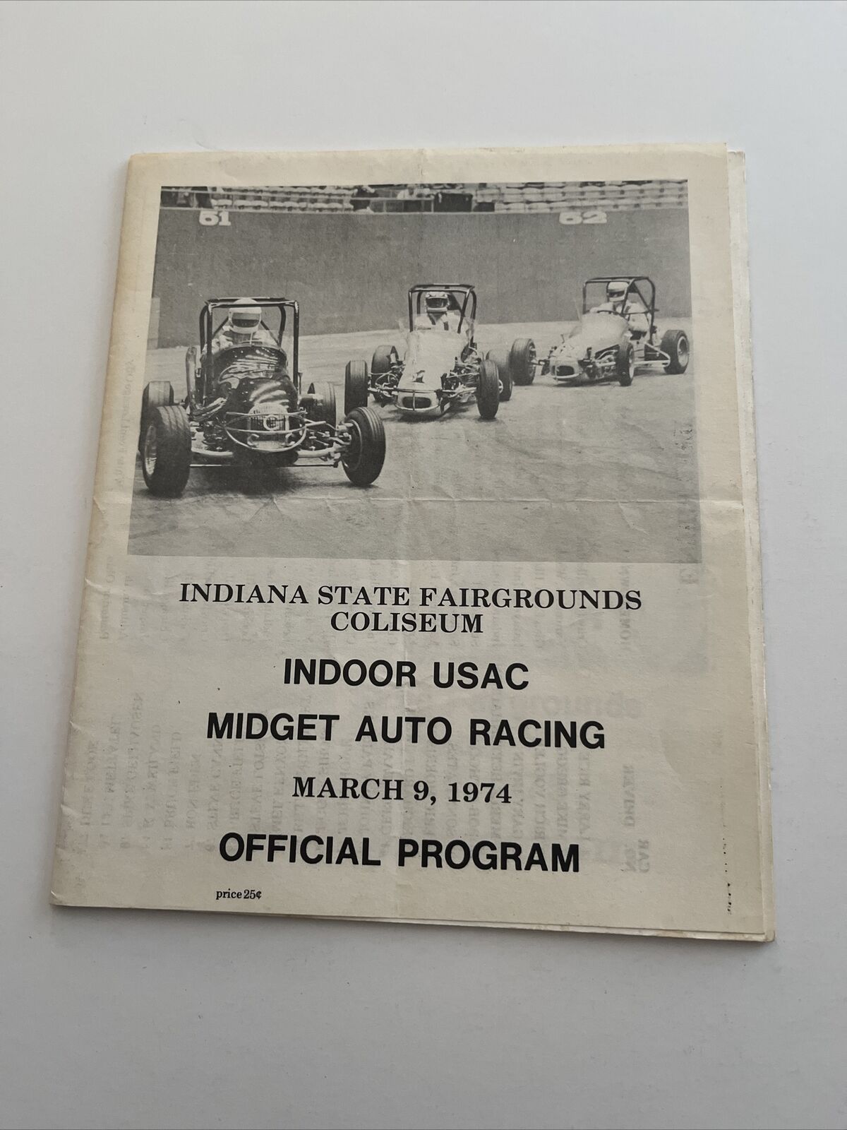 1974 Race Program: Indoor USAC Midget Auto Racing @ Indiana State Fairgrounds