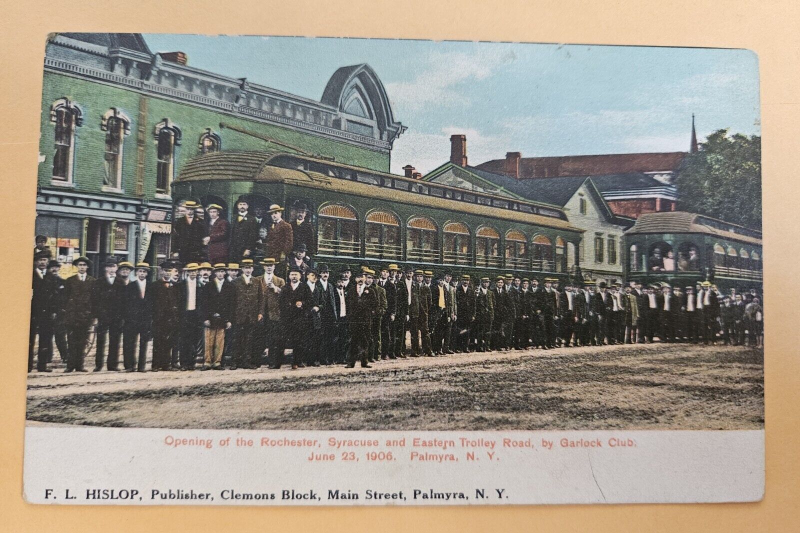 PALMYRA N.Y. 1906 RS&E ROCHESTER SYRACUSE EASTERN Trolley NEW YORK POST CARD