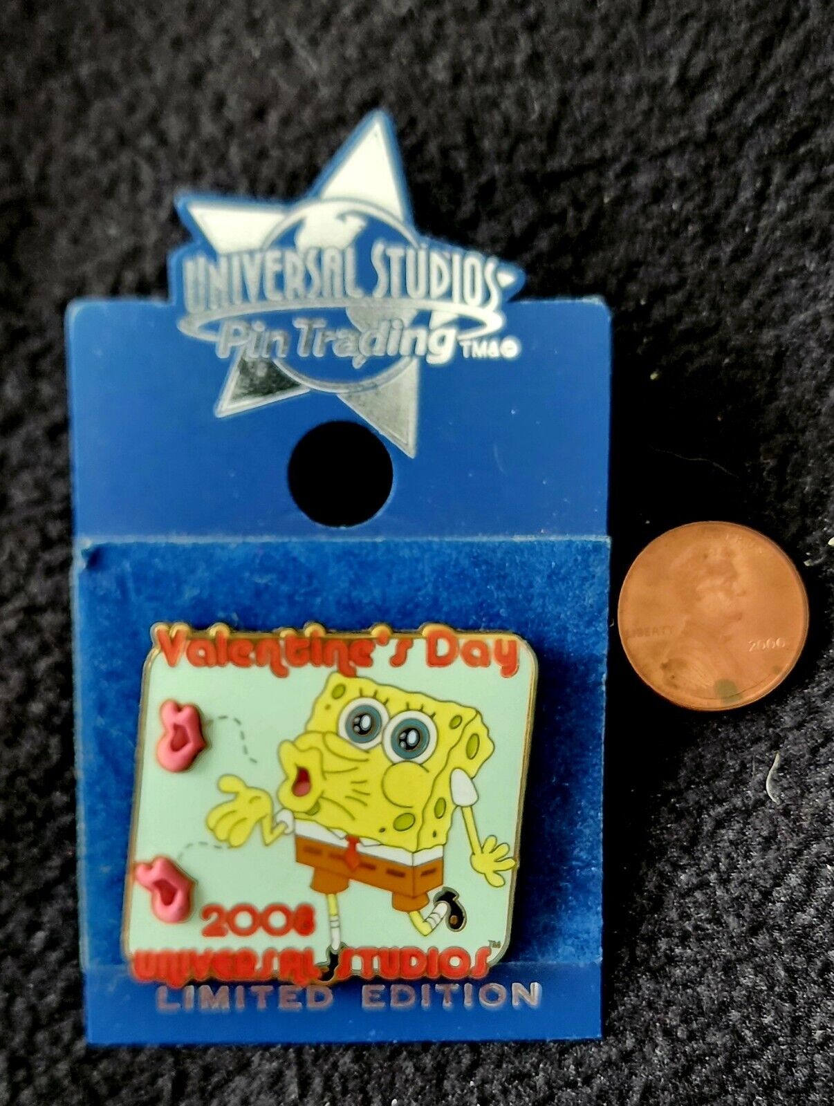 2008 Universal Studios Orlando Spongebob SquarePants Valentines Day Pin LE 1/300