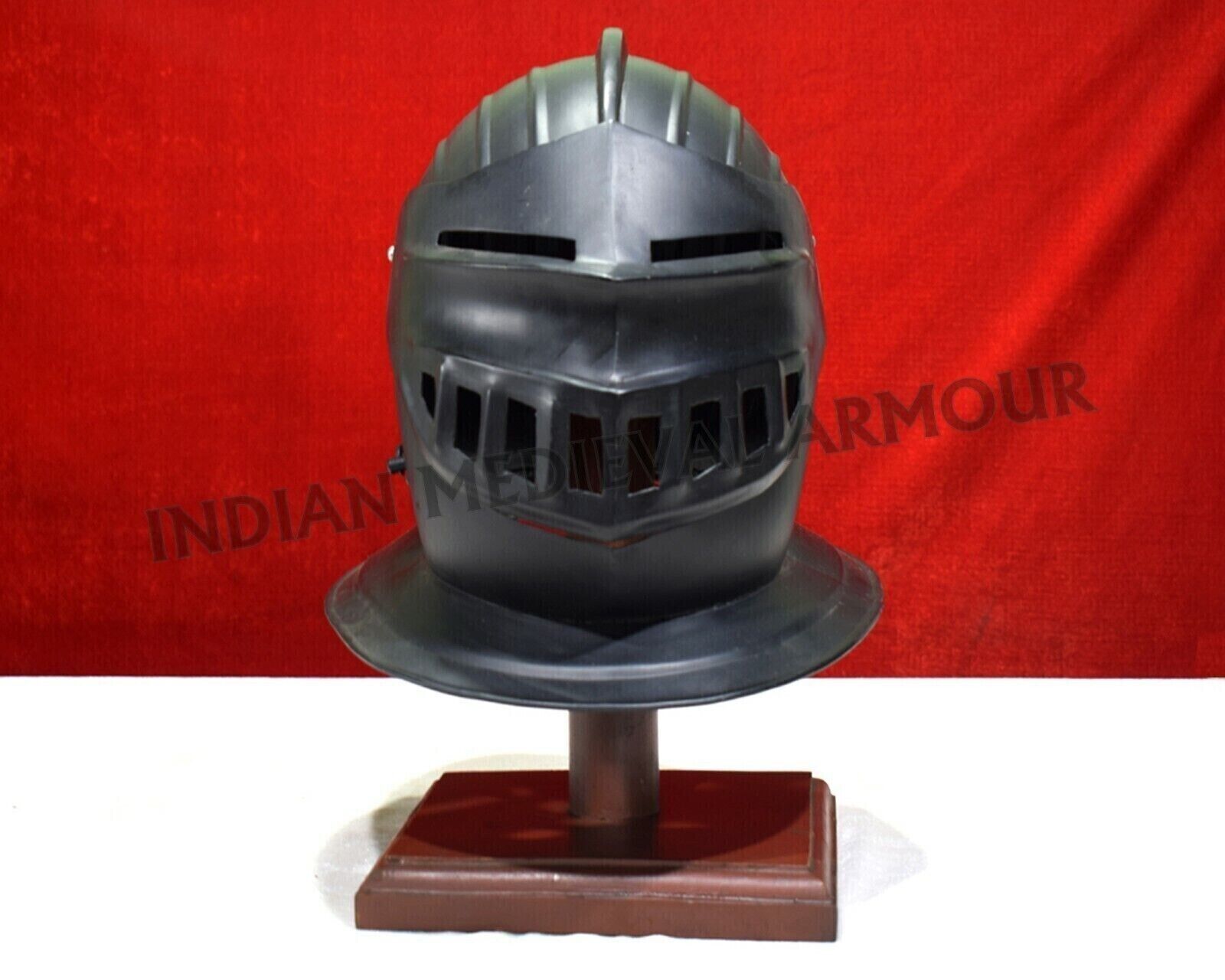 12 Gauge Medieval Knight Armor, 2.5 mm hard Steel Close Helmet, Visored Helmet
