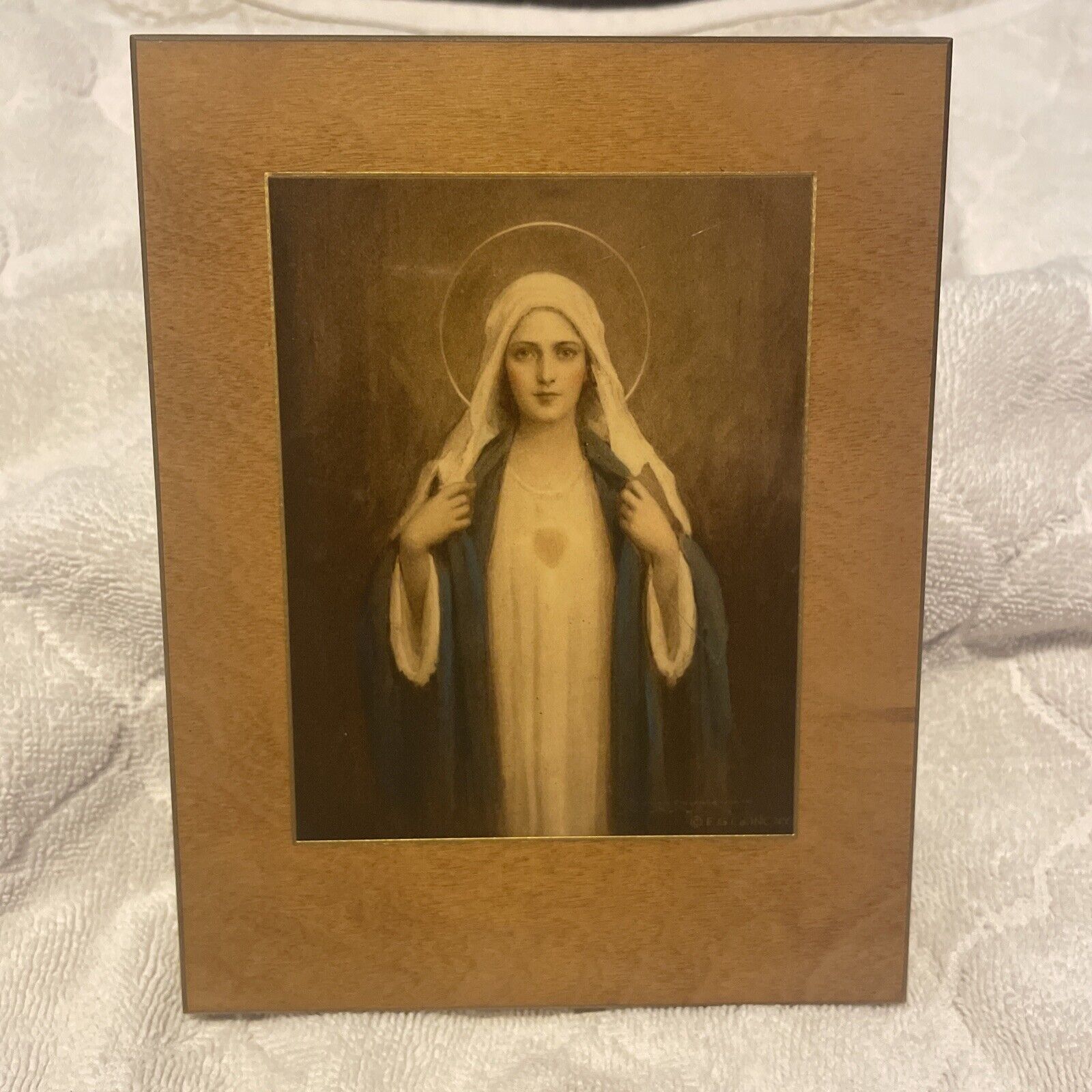 Vintage “Immaculate Heart Of Mary” E.G. Co Inc. 5.5x 7 Inch Perma-plack