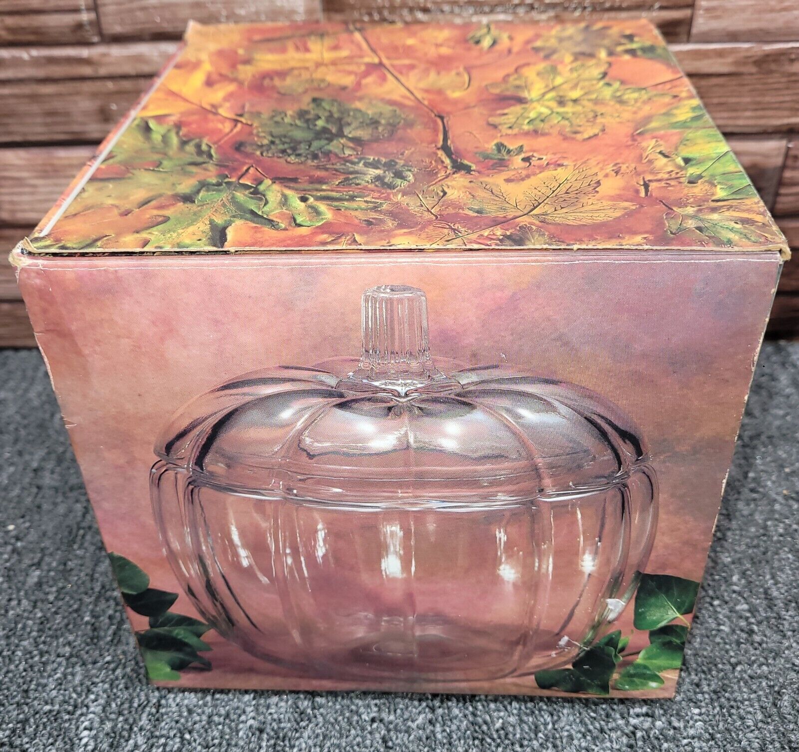 Anchor Hocking Dunkin Donuts Glass Pumpkin Jar New In Box Rare HTF Discontinued 