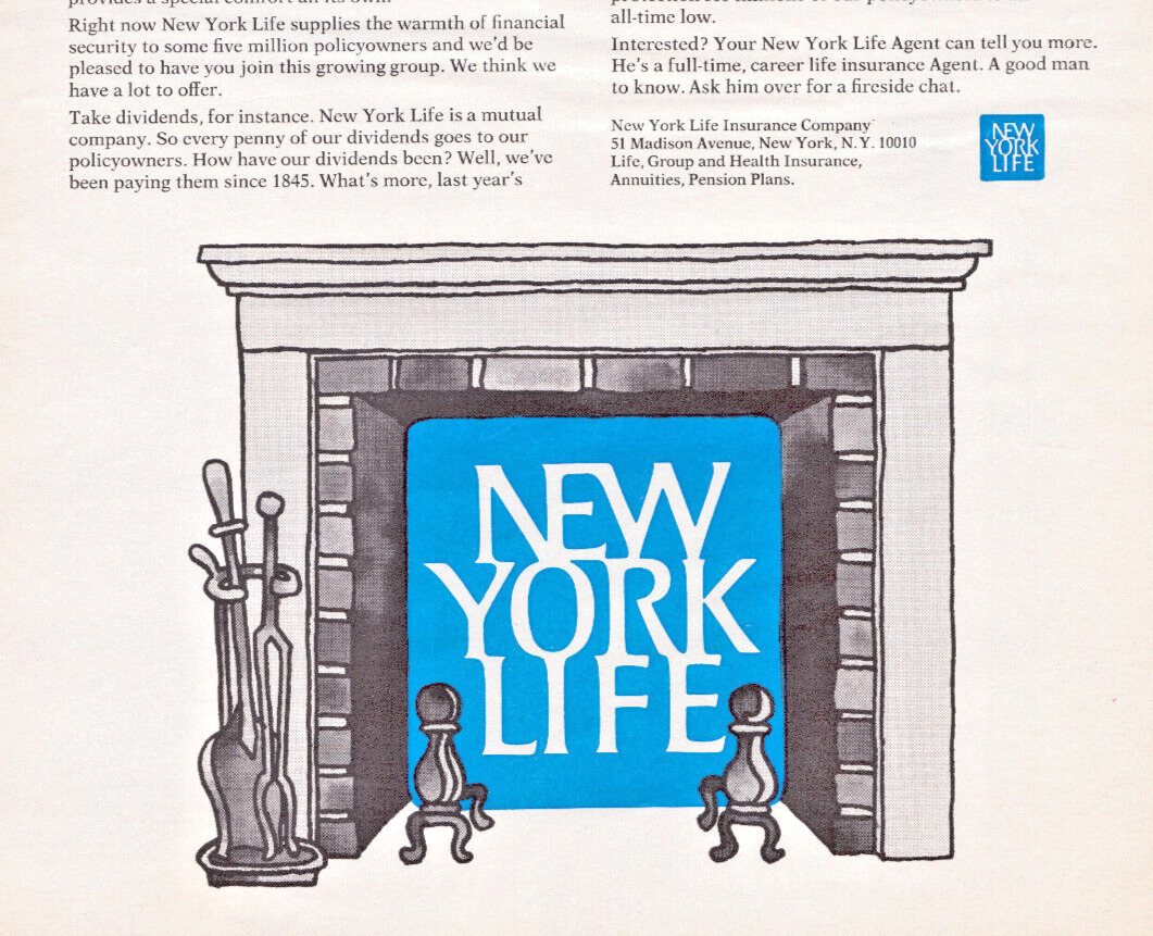 1969 New York Life Insurance Financial Security Vtg Magazine Print Ad READ