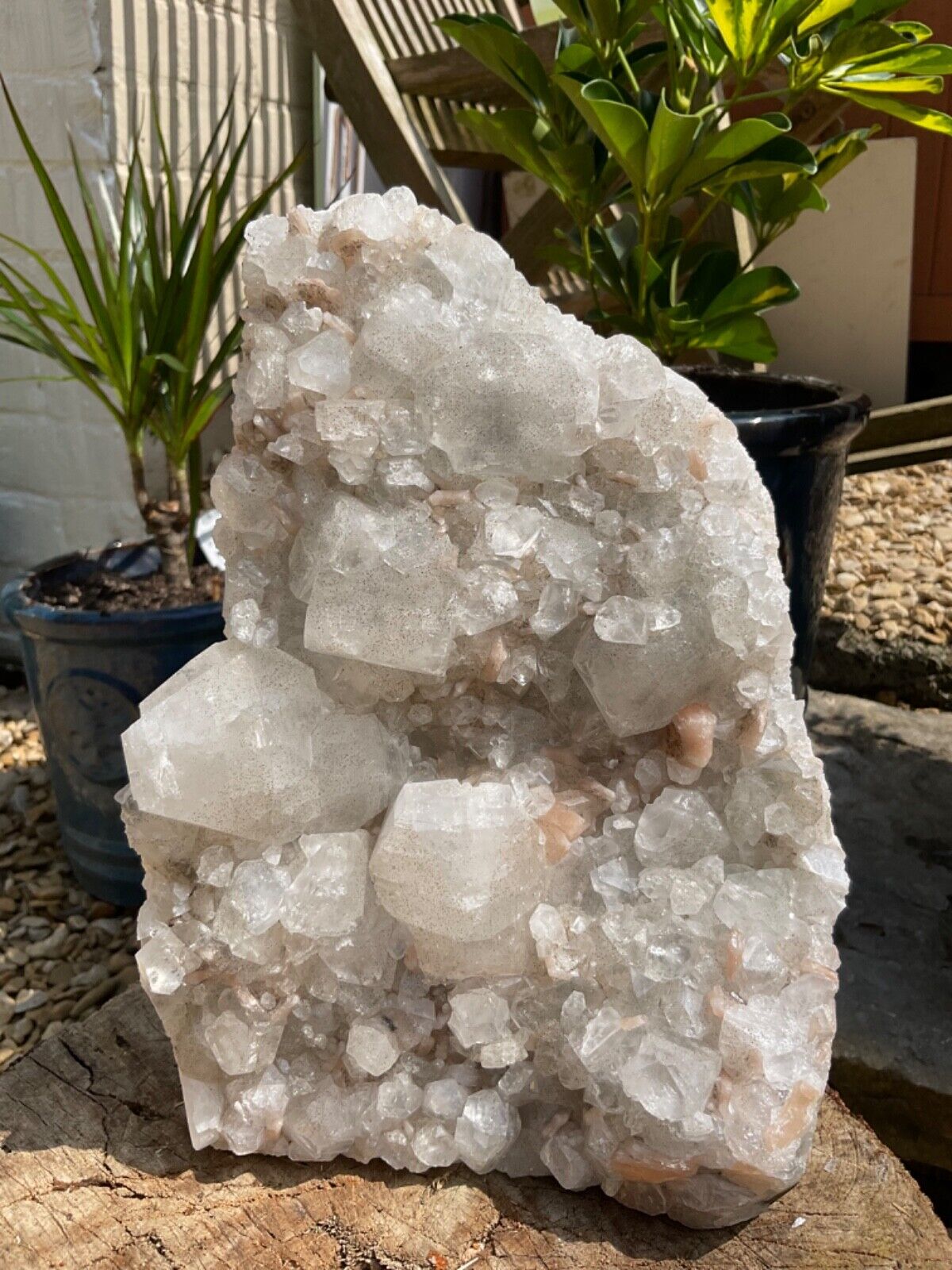 Apophyllite-Pink Stilbite Cluster-Origin- Sauda Mine, Jalgaon, Maharashtra 3.9kg