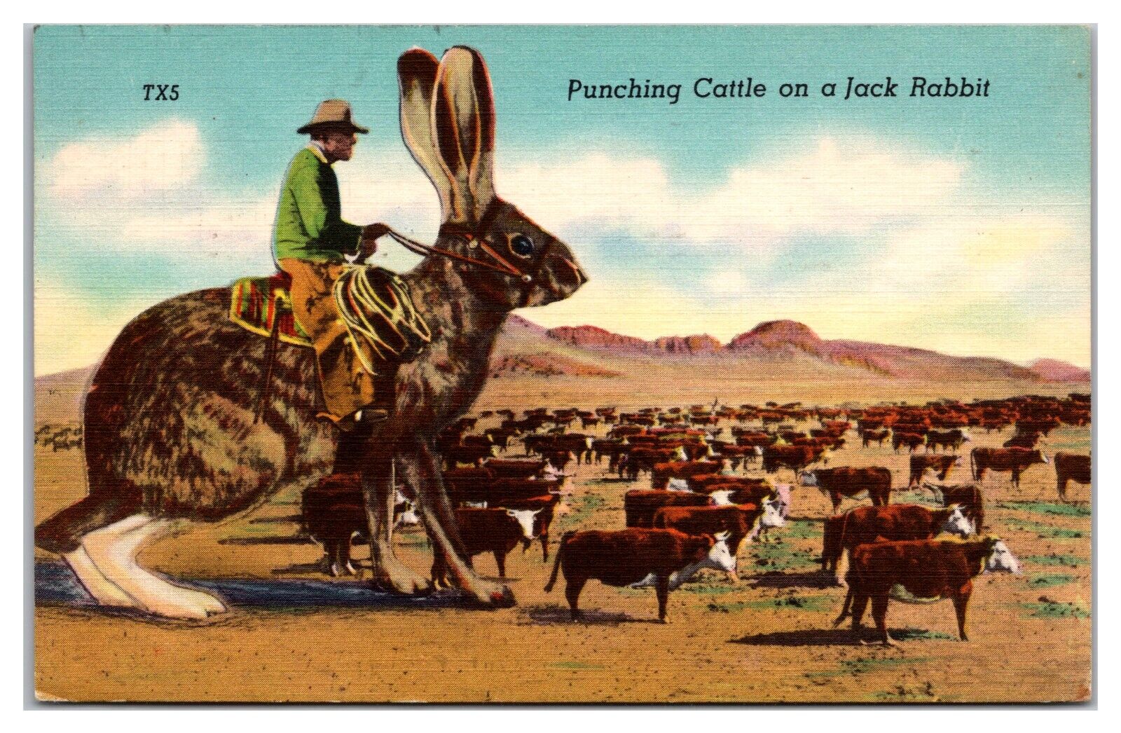 Punching Cattle On A Jack Rabbit