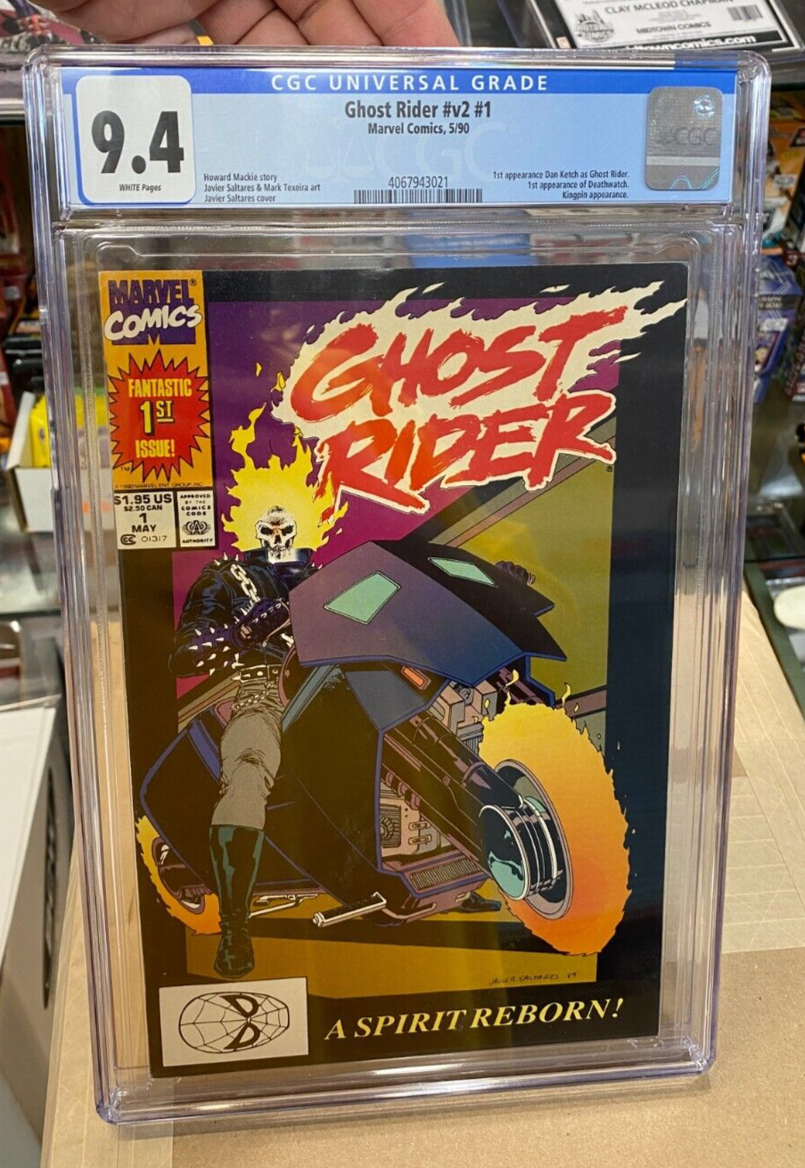 Ghost Rider v2 #1 CGC 9.4 White Pages Marvel Comics May 1990