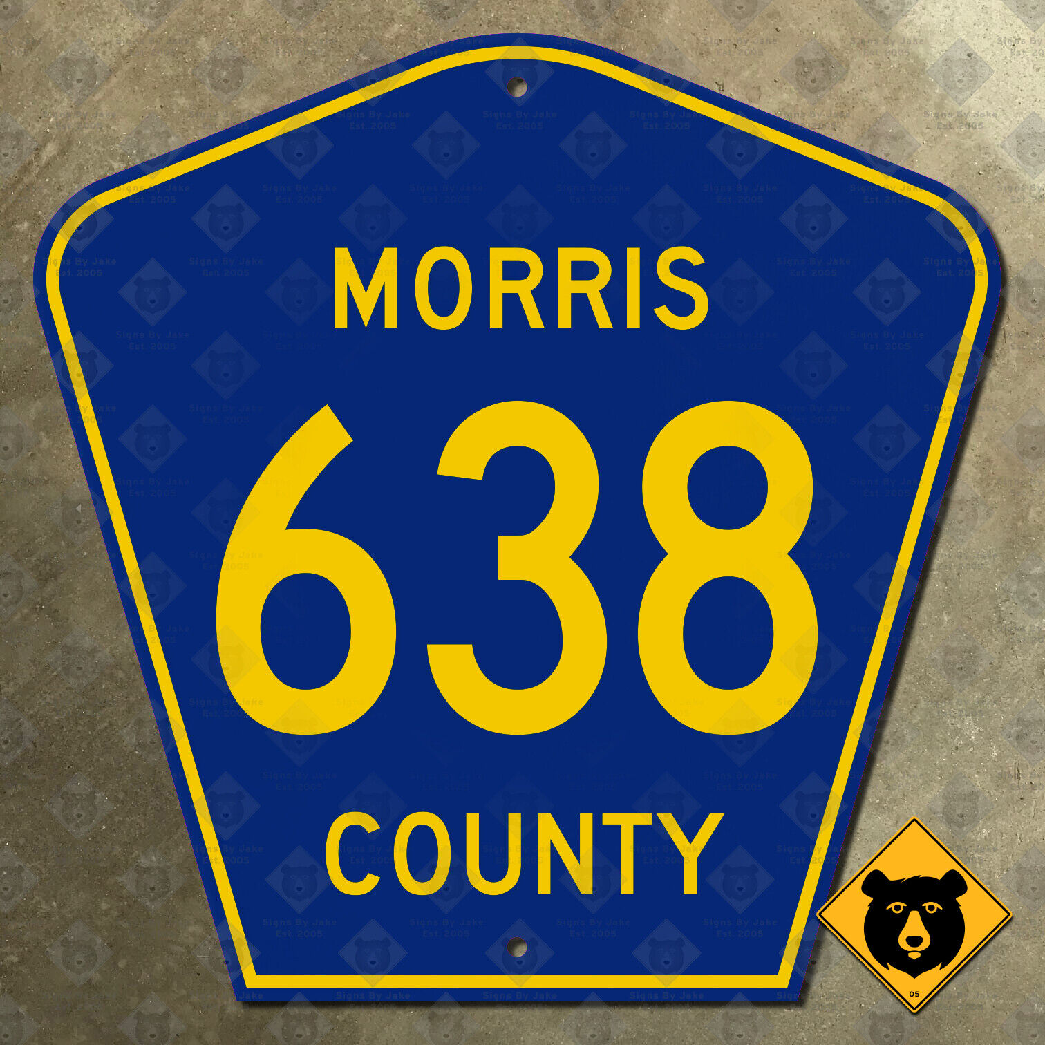 New Jersey Morris County Road 638 highway route marker sign 12x12