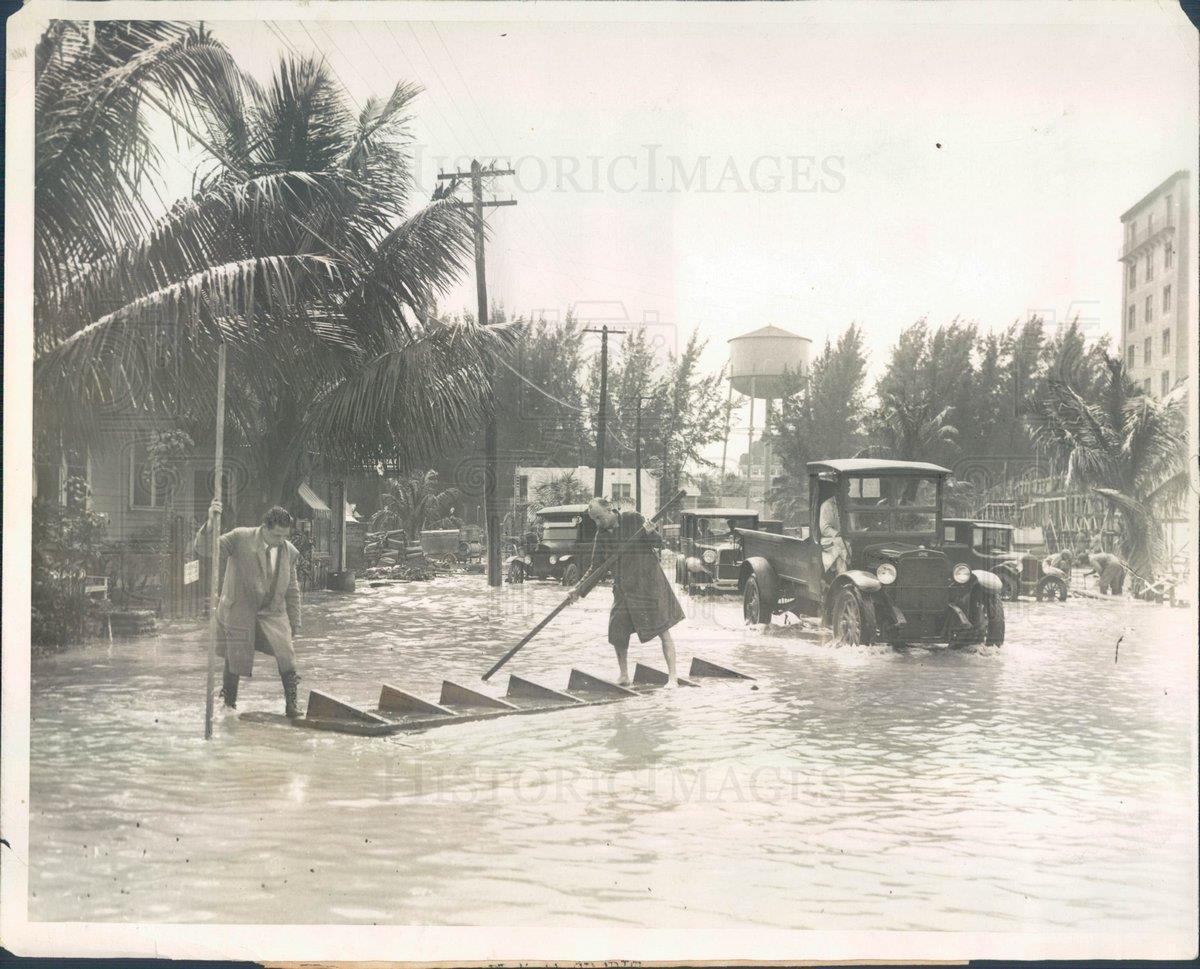 1926 Press Photo Palm Beach FL Flooded Bradley Place - ner38863