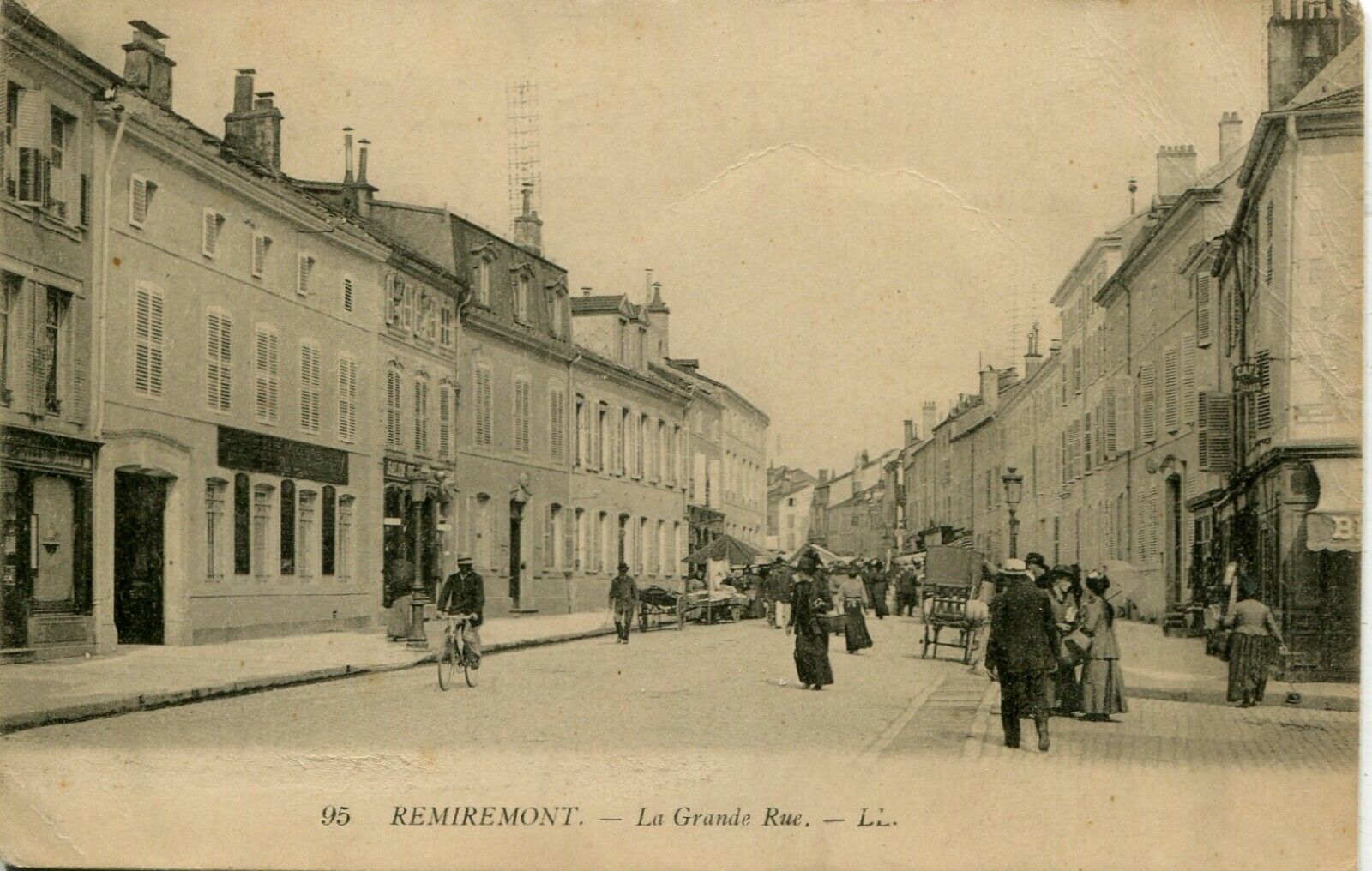 France Remiremont - La Grande Rue old postcard