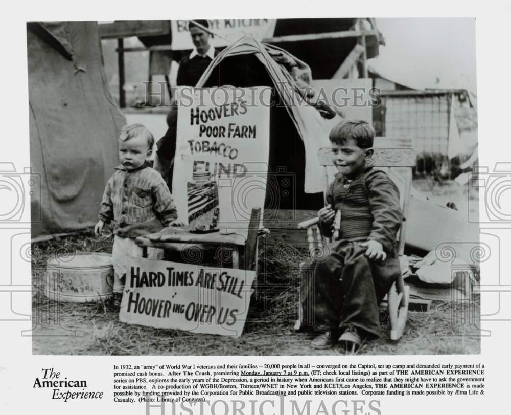 1932 Press Photo Children During Great Depression in \