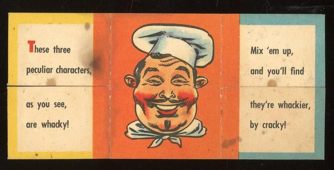 1949-55 Topps Funny Foldees #36 Chef / Clown / Police Officer GD