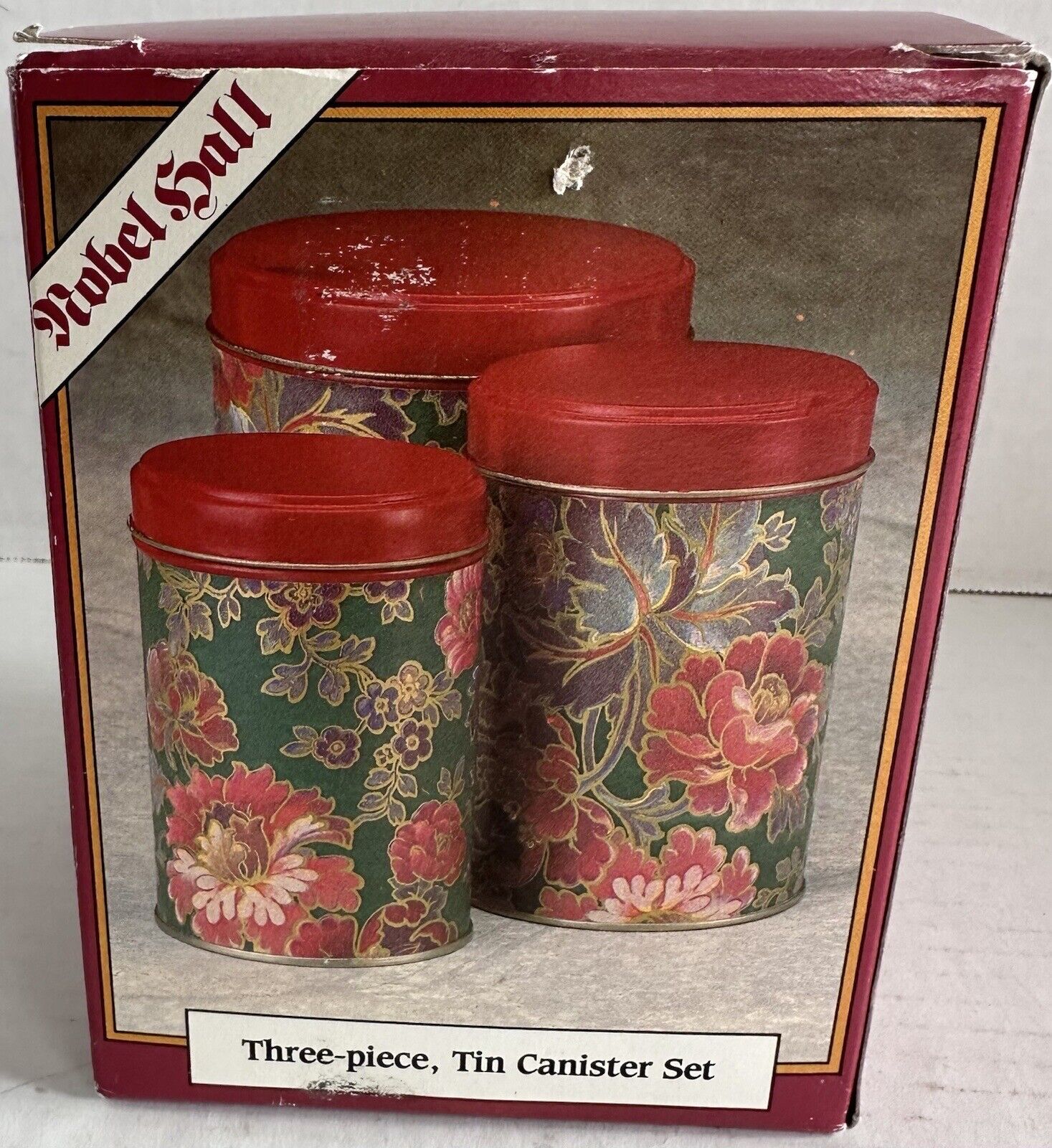 Nobel Hall Set of 3 Tin Canisters NEW