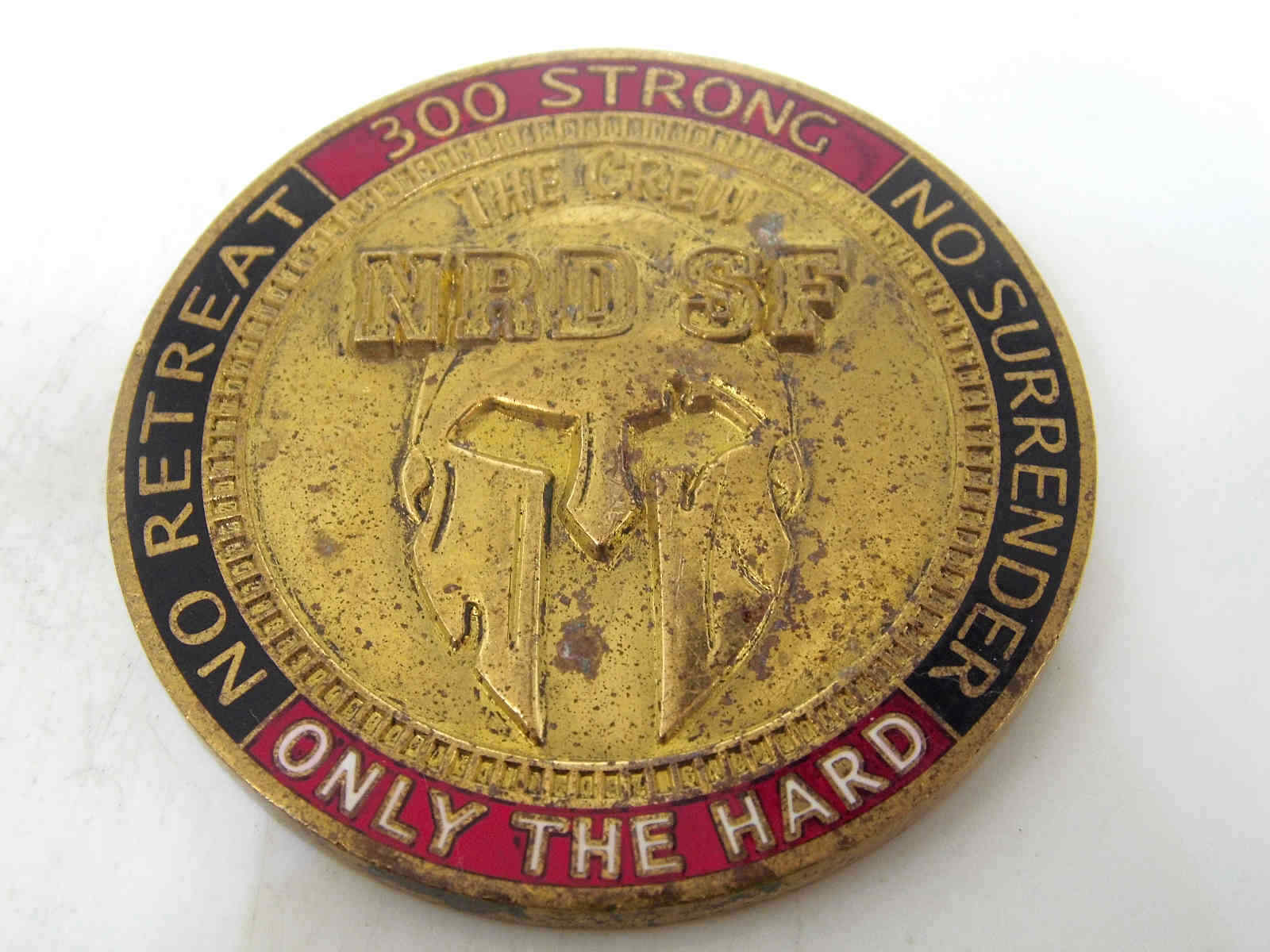 300 STRONG ONLY THE HARD CHALLENGE COIN