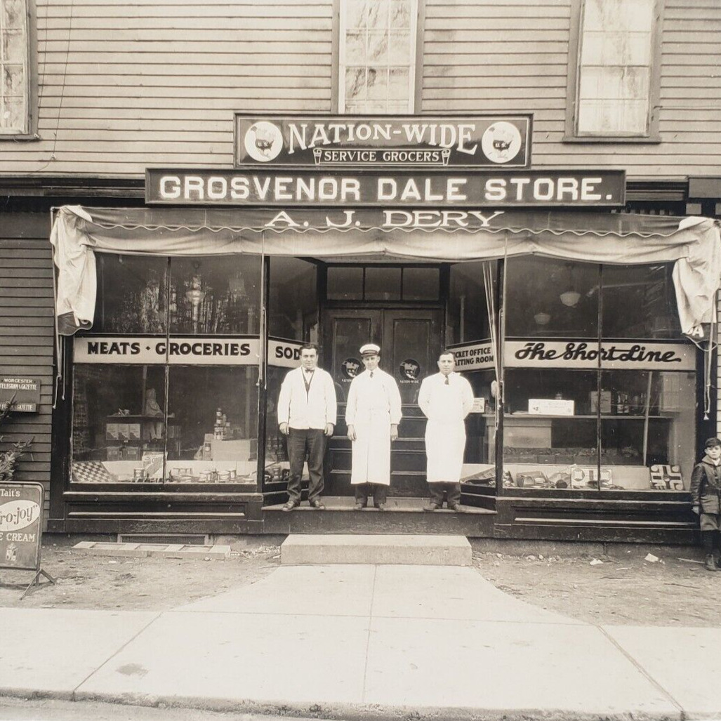 Grosvenor Dale General Store Cabinet Photo c1906 Short Line Ticket Office A196