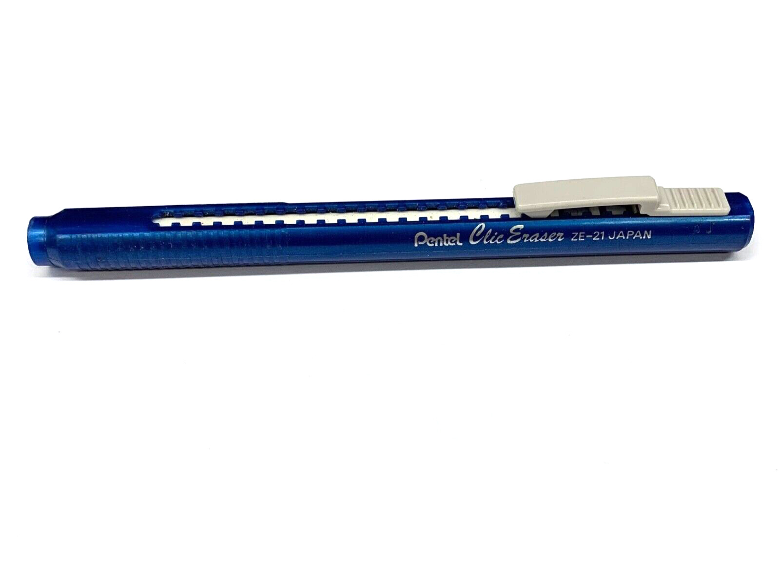 Vintage Pentel Clic Eraser ZE-21 Japan Blue Plastic