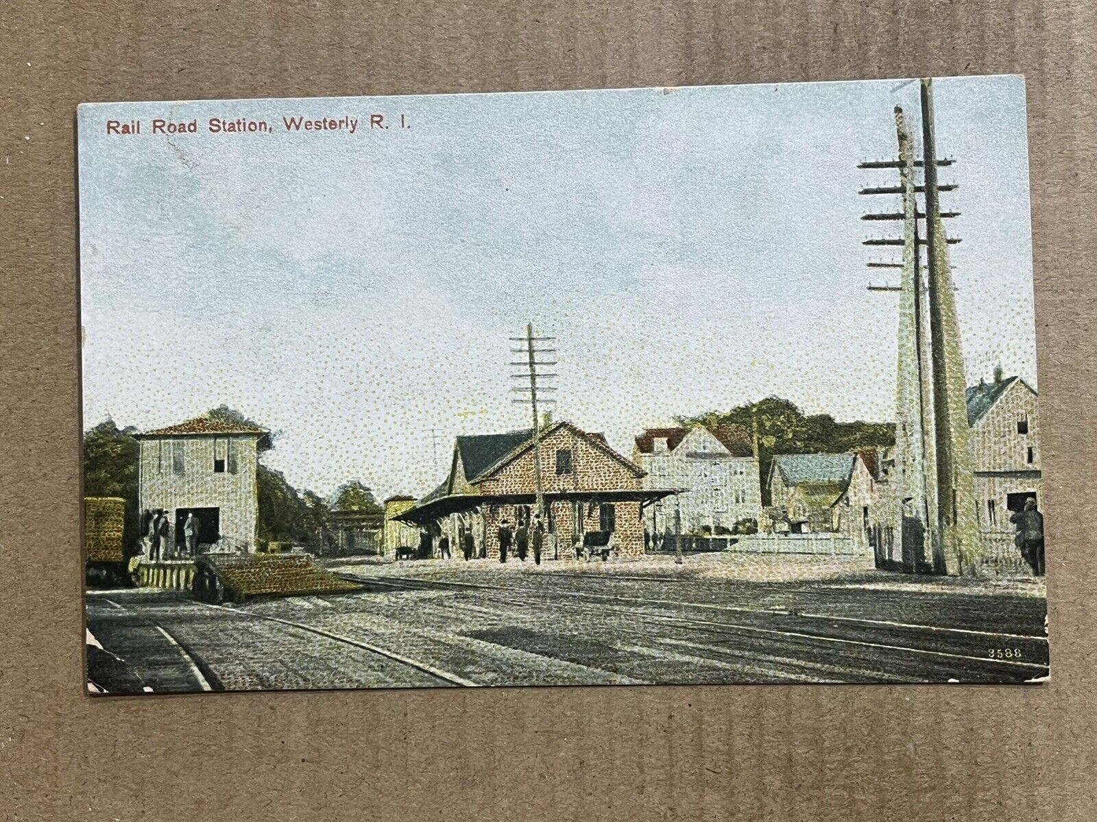 Postcard Westerly RI Rhode Island Train Station Railroad Depot Vintage PC