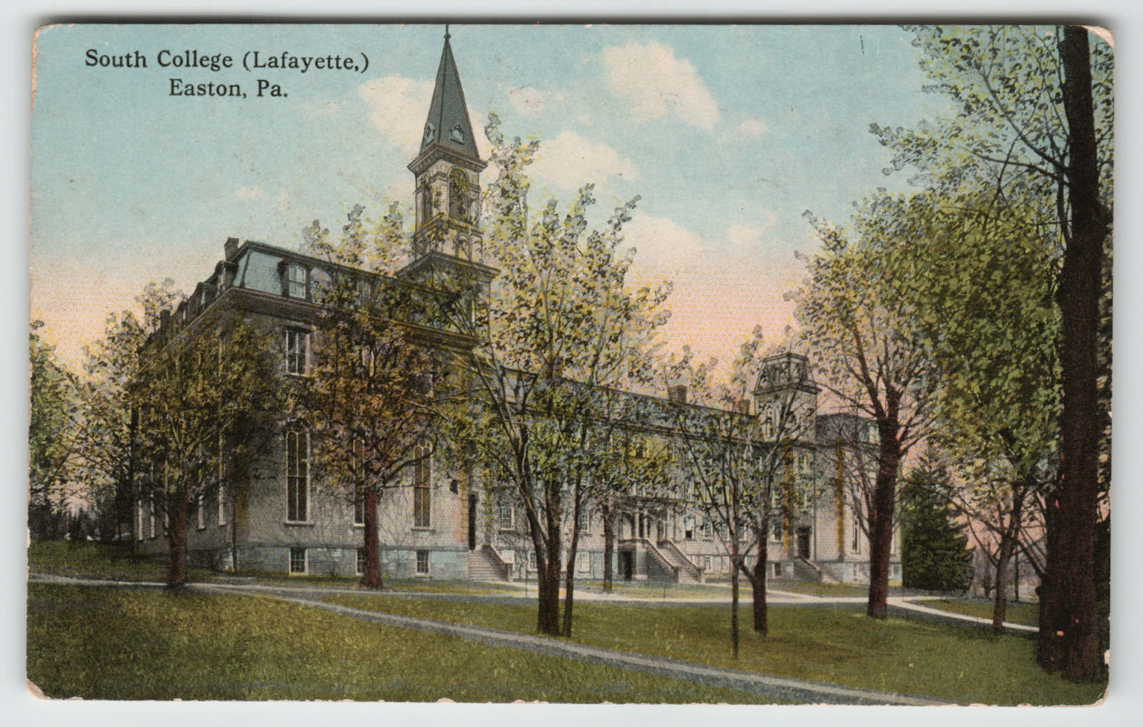 Postcard Vintage South College Lafayette in Easton, PA