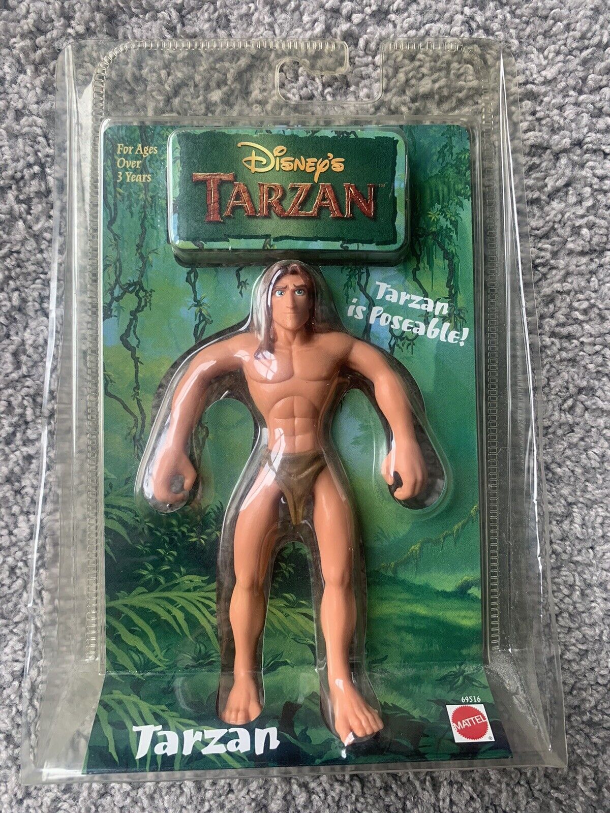 Disney Tarzan Poseable Figure Vintage Rare Toy  Mattel 1999 
