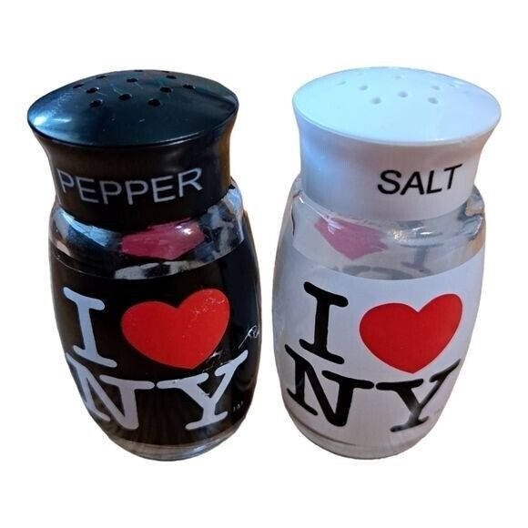 Nostalgic I Love New York NY Black and White Salt and Pepper Shakers