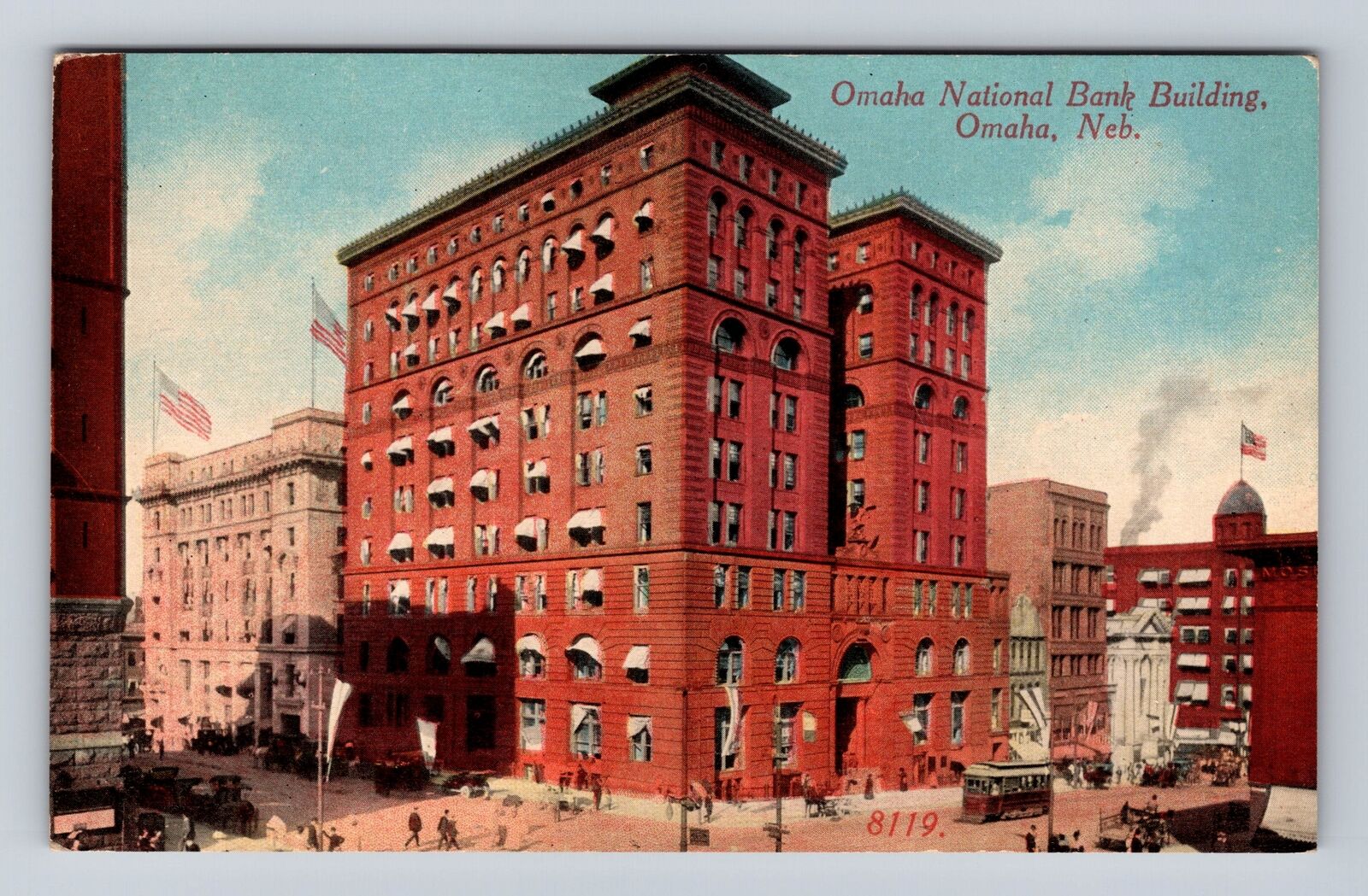 Omaha NE-Nebraska, Omaha National Bank Building, Antique, Vintage Postcard