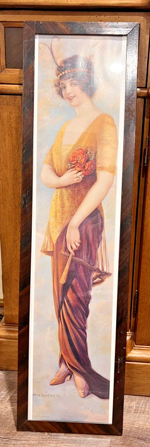 1914 Pabst Malt Brewing Panama Flapper Girl lithograph Alfred Everitt Orr
