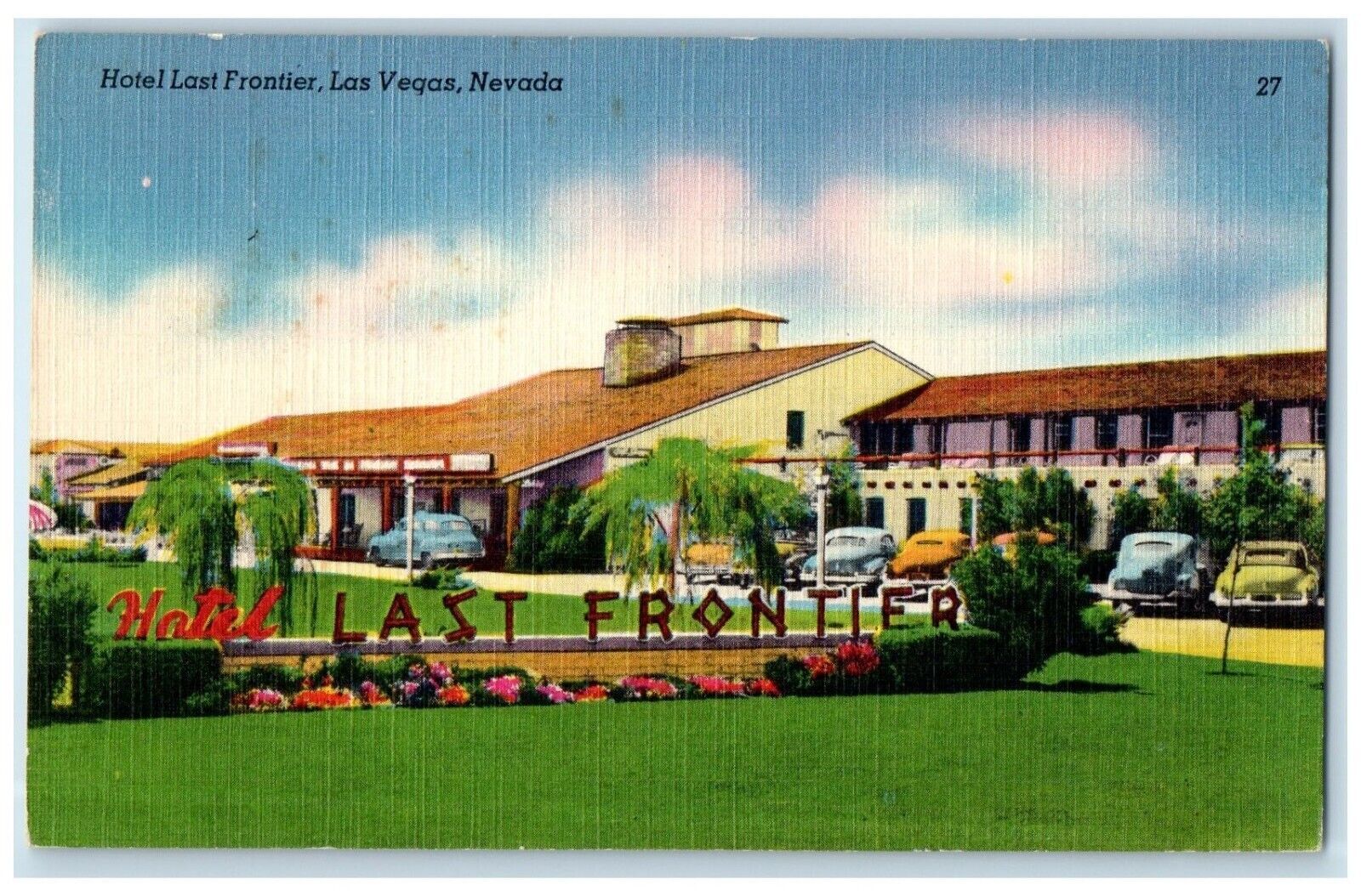 c1940 Hotel Last Frontier Exterior Building Las Vegas Nevada NV Vintage Postcard