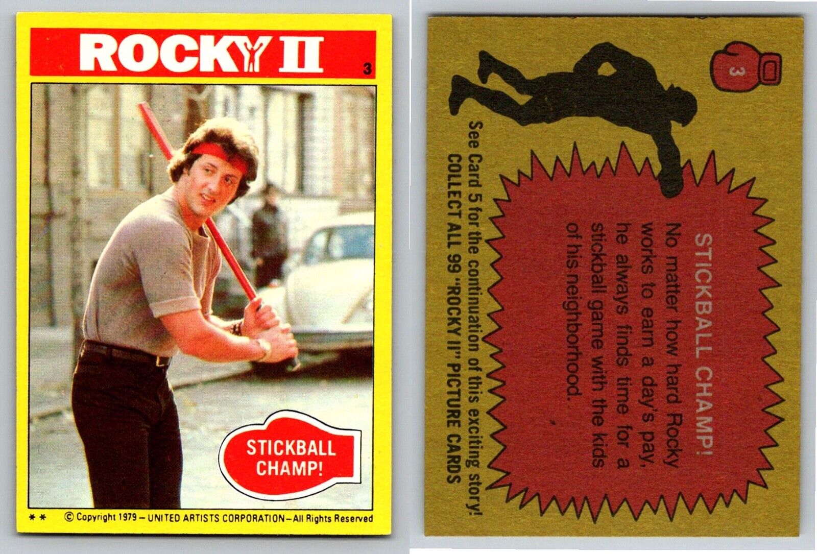 1979 Topps Rocky II Cards - Sylvester Stallone - You Pick - Complete Your Set