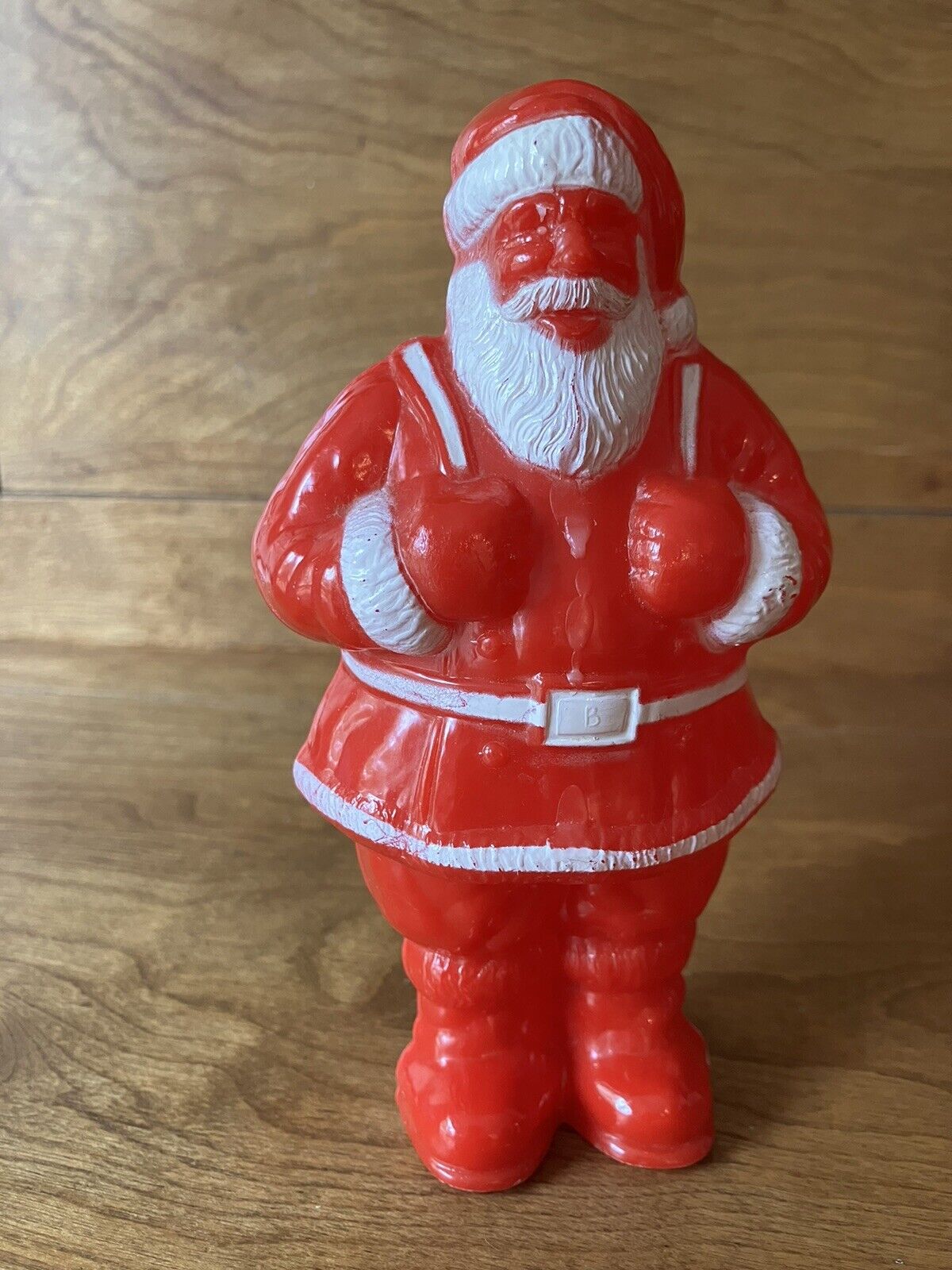 Vintage Irwin Santa Claus red plastic candy container Christmas retro figurine