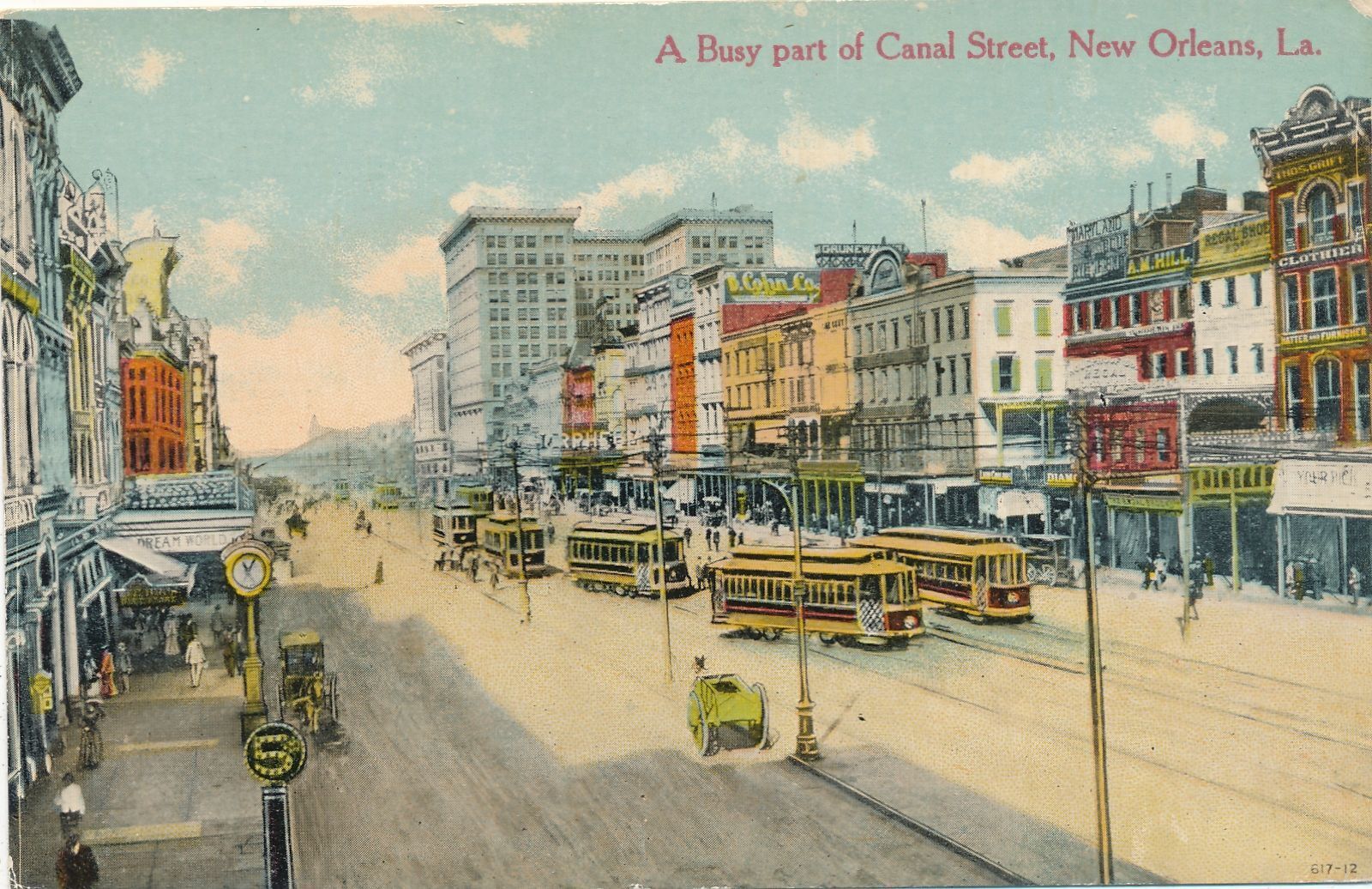 NEW ORLEANS LA - A Busy Part Of Canal Street Postcard