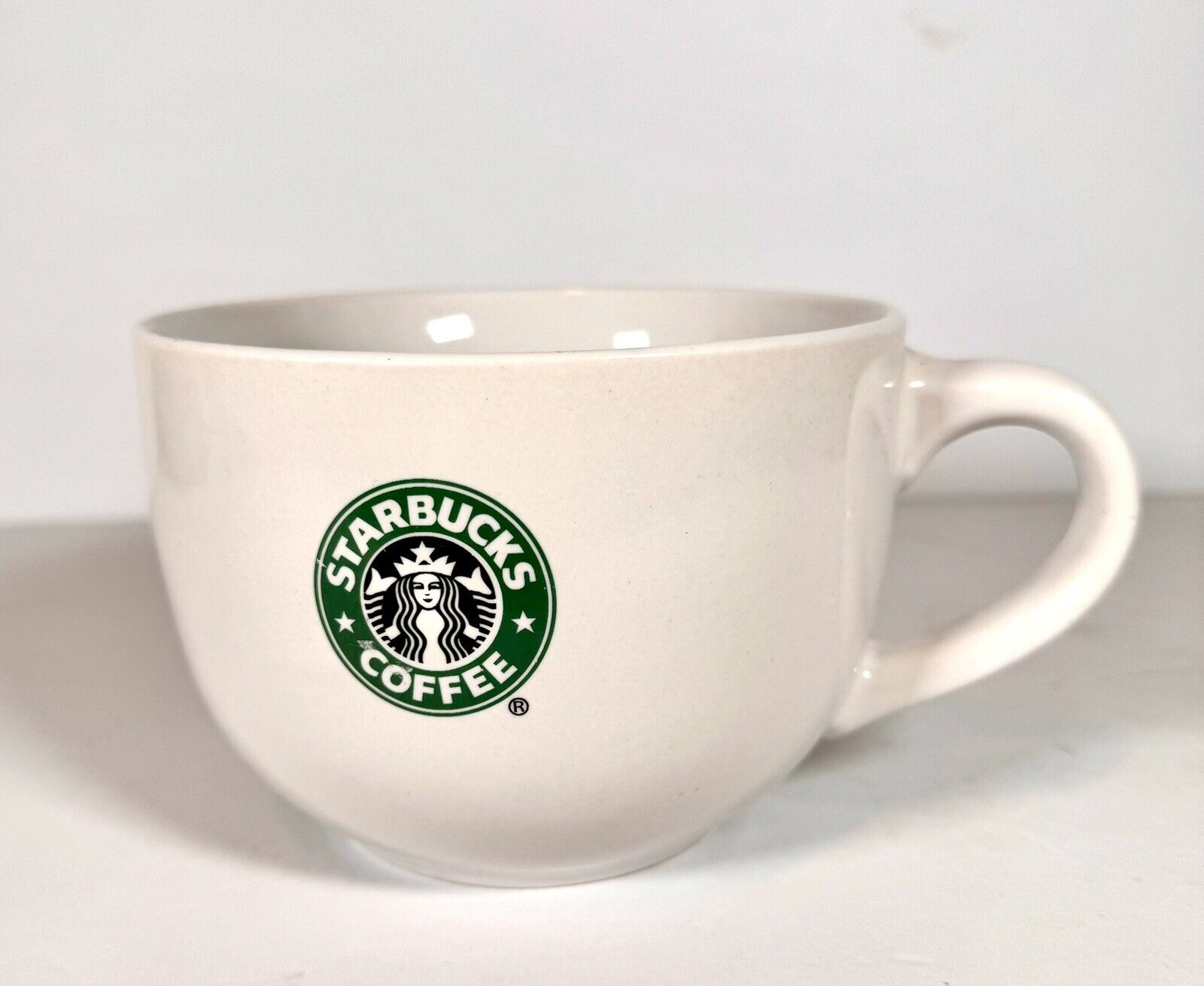 STARBUCKS Coffee MERMAID Logo Oversized 35 oz 1L White Ceramic Soup Mug Cup 2007
