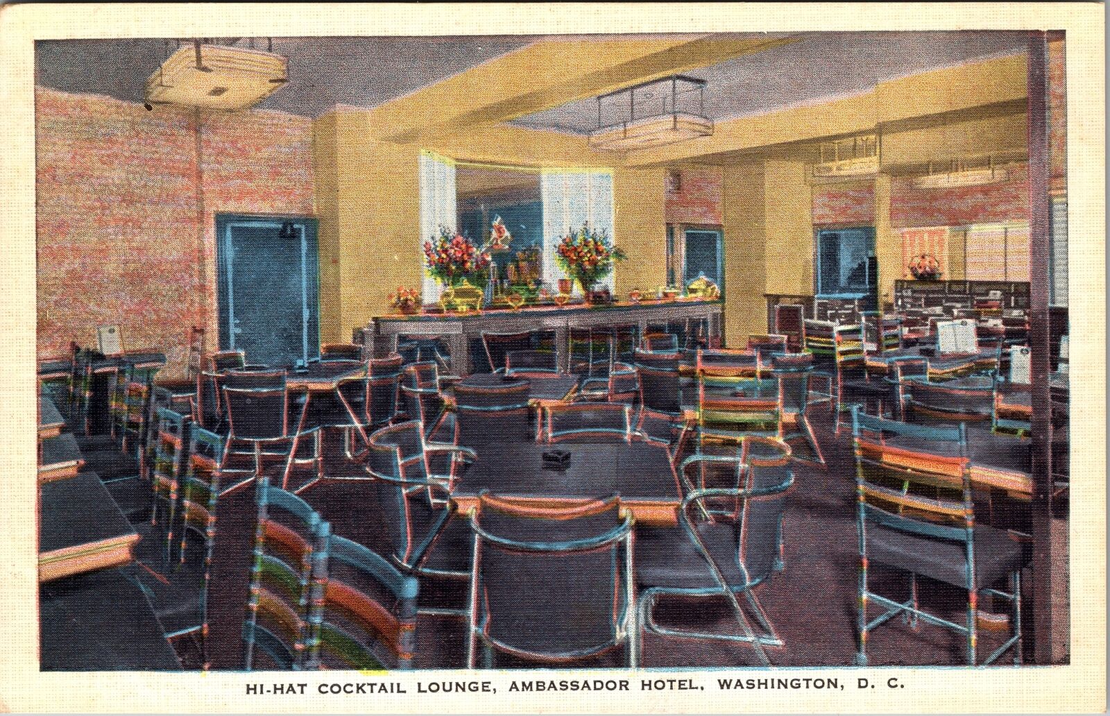 Washington DC-Hi-Hat Cocktail Lounge, Ambassador Hotel, Vintage Postcard