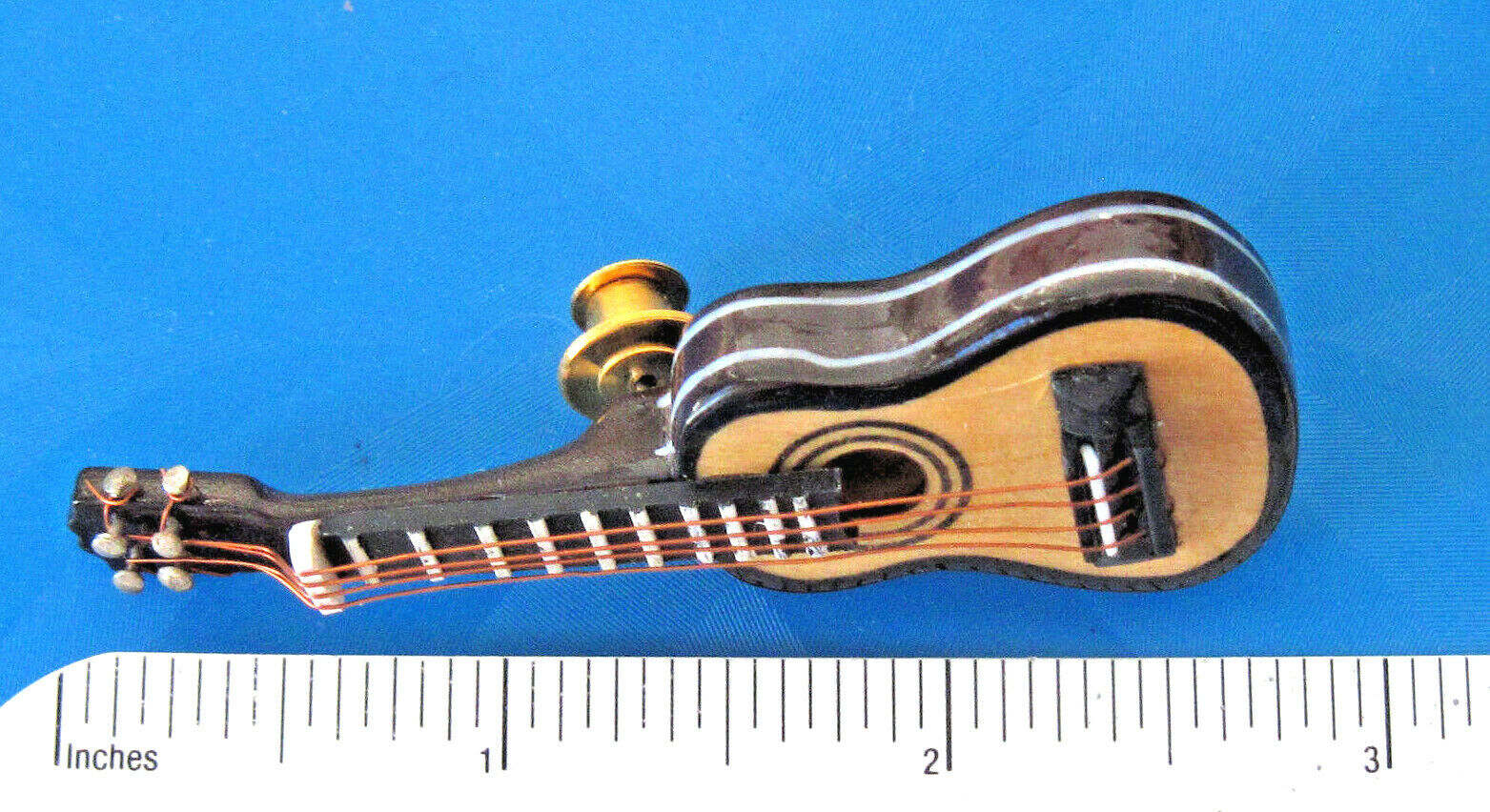 STEEL STRING GUITAR  miniature - hat pin , tie tac , lapel pin , hatpin  (PG)