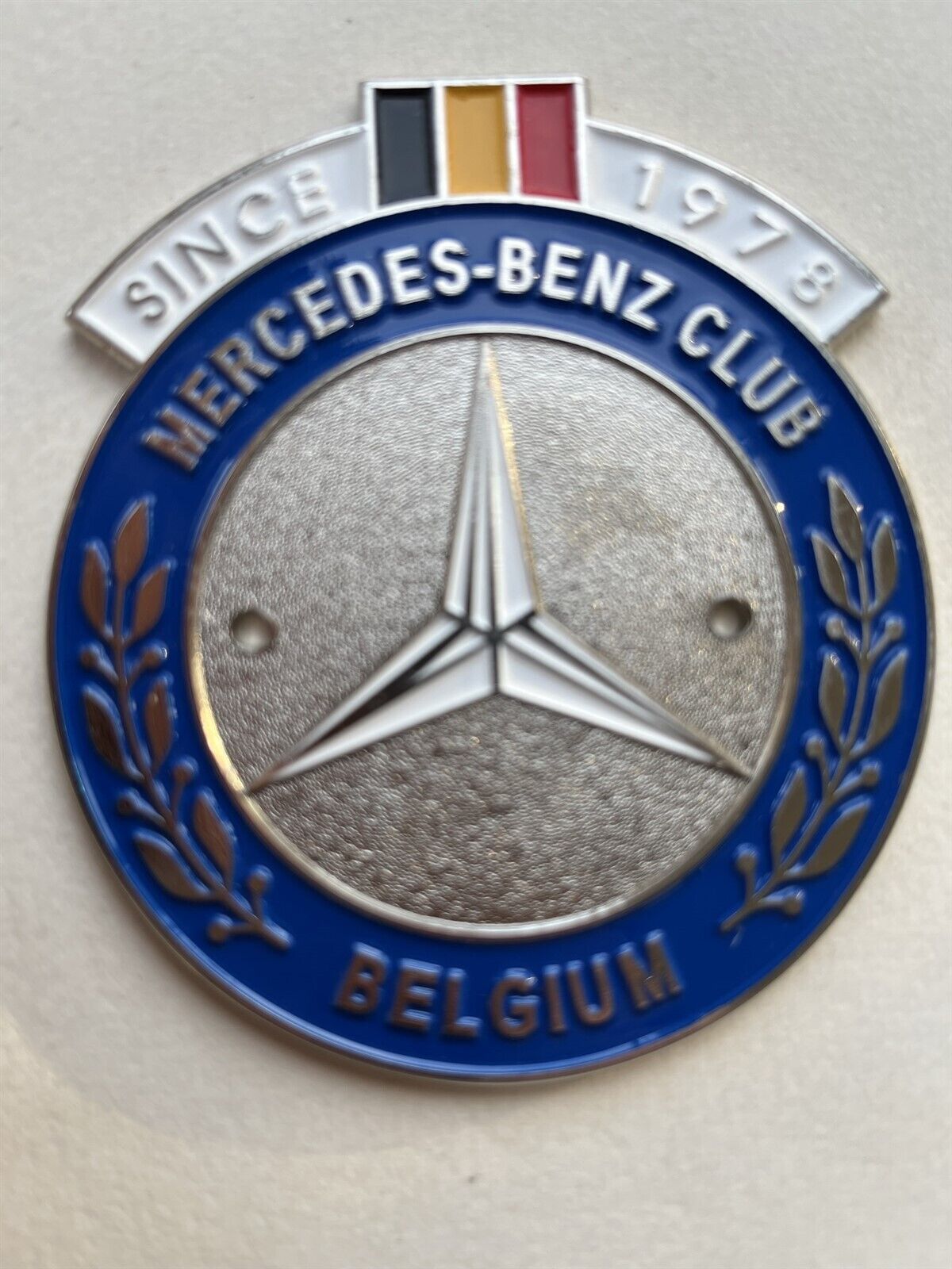 Badge Mercedes-Benz Club Belgium Since 1978 auto car radiator grille badge 