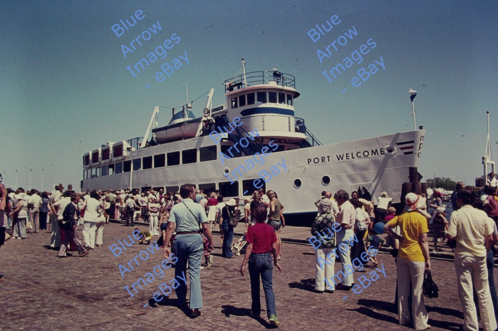 1977 35mm slide Ship The Port Welcome docked Baltimore Inner Harbor #1928