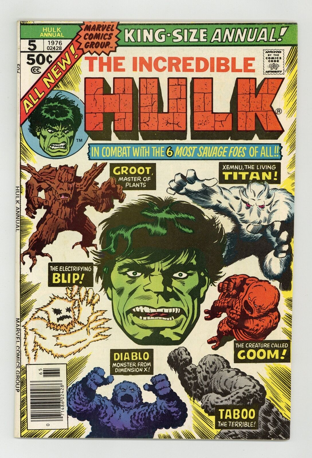 Incredible Hulk Annual #5 VG 4.0 1976