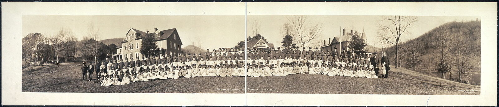 Photo:1909 Panorama: Indian School,Cherokee,N.C.