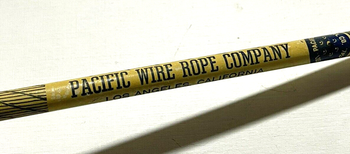 Los Angeles California Pacific Wire Rope co Wooden Pencil c.1930s