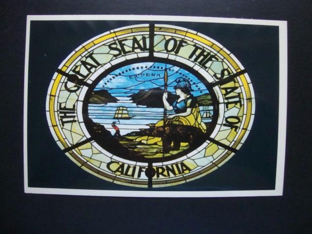 Railfans2 377) Postcard, Sacrament California, Great Seal Of State Of California